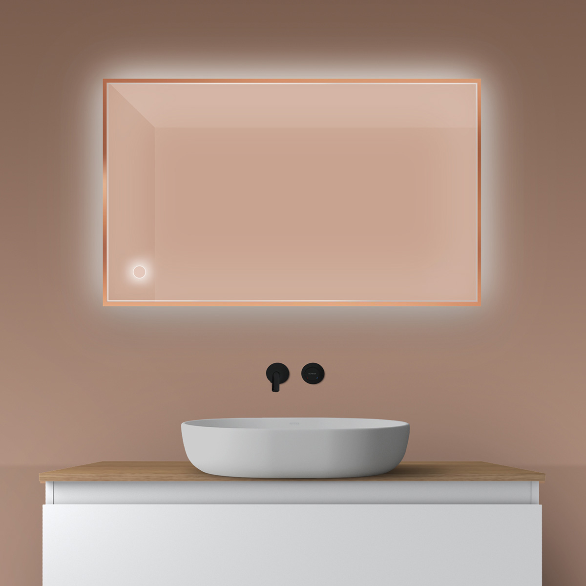 Oltens Nordlis tükör 60x100 cm négyszögletes világítással páramentesítő fóliával 64111610