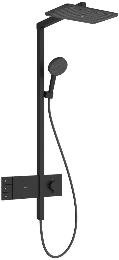 Hansgrohe Raindance Alive Q zuhany készlet fal termosztáttal trópusi zuhany opcióval fekete 24591670