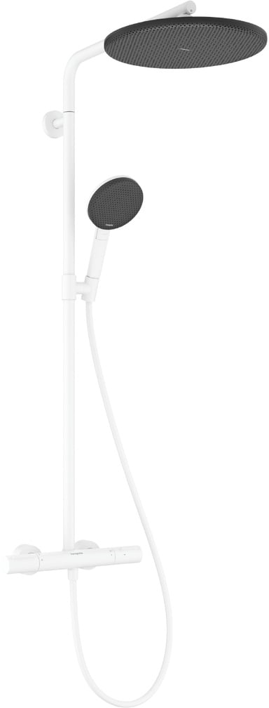 Hansgrohe Raindance Alive S Puro zuhany készlet fal termosztáttal trópusi zuhany opcióval fehér 24592700