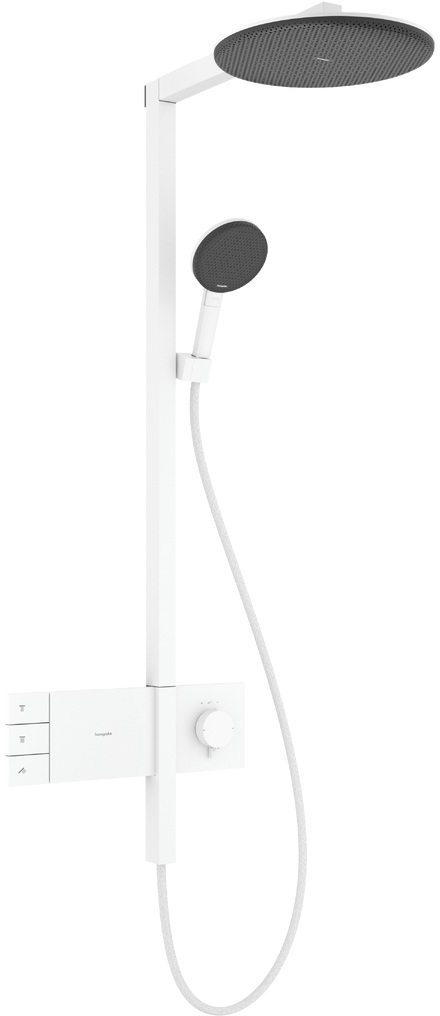 Hansgrohe Raindance Alive S zuhany készlet fal termosztáttal trópusi zuhany opcióval fehér 24595700
