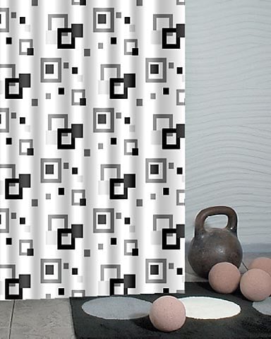 Duschy zuhanyfüggöny 200x180 cm fehér-fekete-szürke 623-50