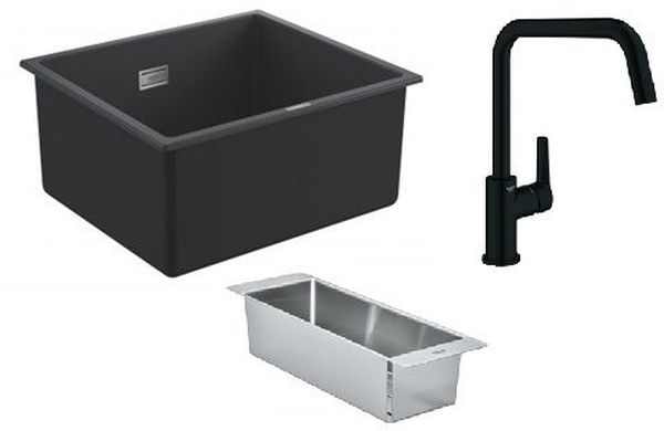 Készlet gránit mosogató Grohe K700 31653AP0, konyhai csaptelep Grohe Start 304702430, 40852SD0