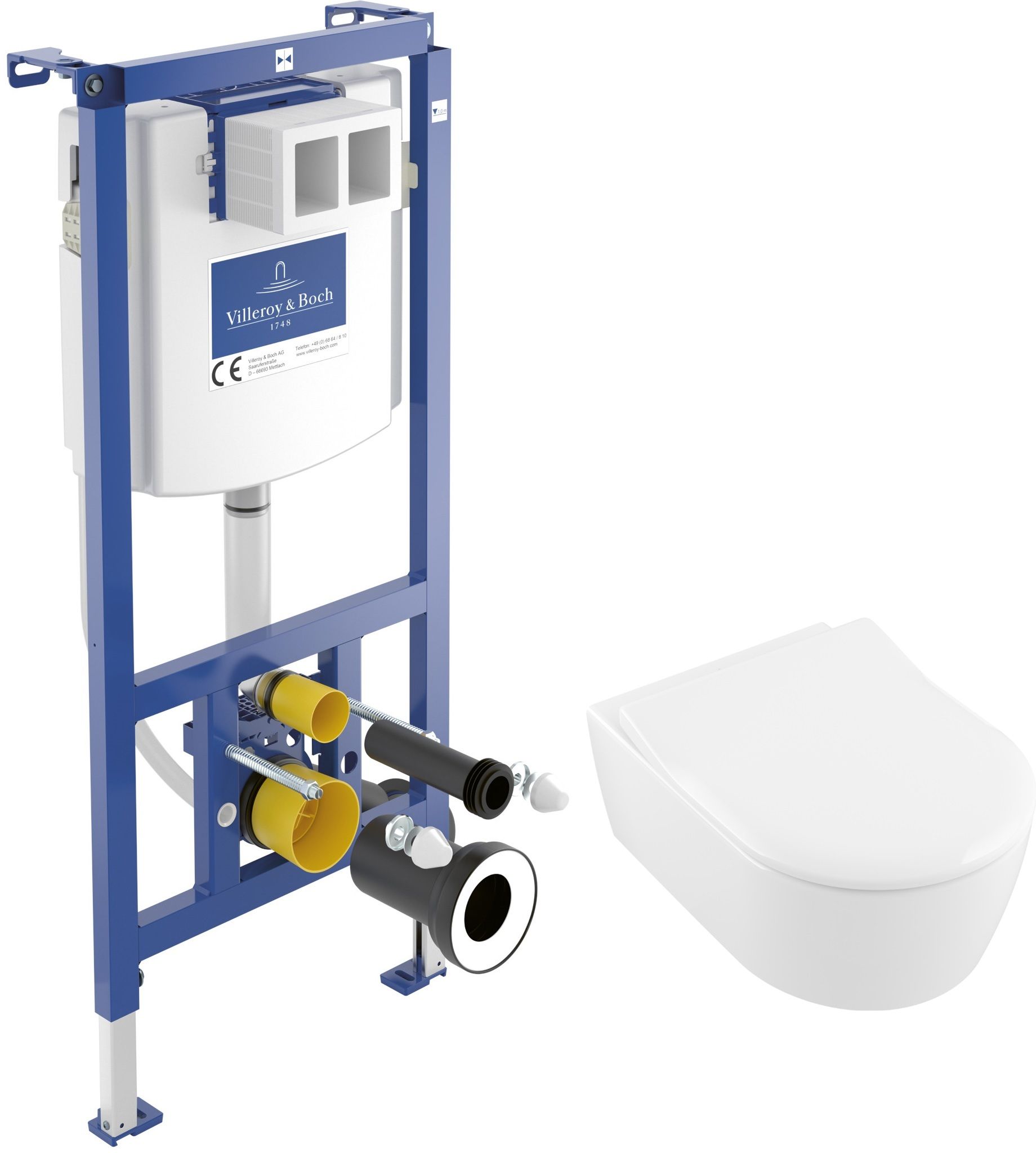 Készlet WC csésze Villeroy & Boch Avento 5656R001, beépíthető keret Villeroy & Boch ViConnect 92242700, 9M87S101