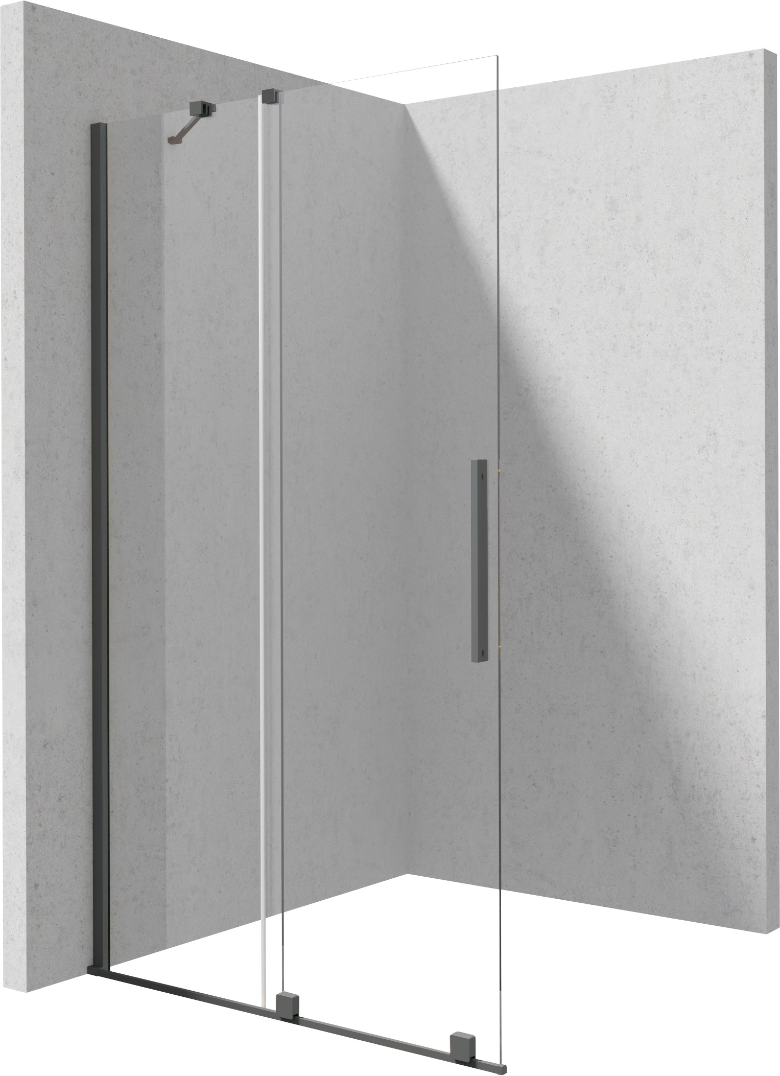 Deante Prizma zuhanykabin fal walk-in 140 cm grafit csiszolt/átlátszó üveg KTJ_D34R