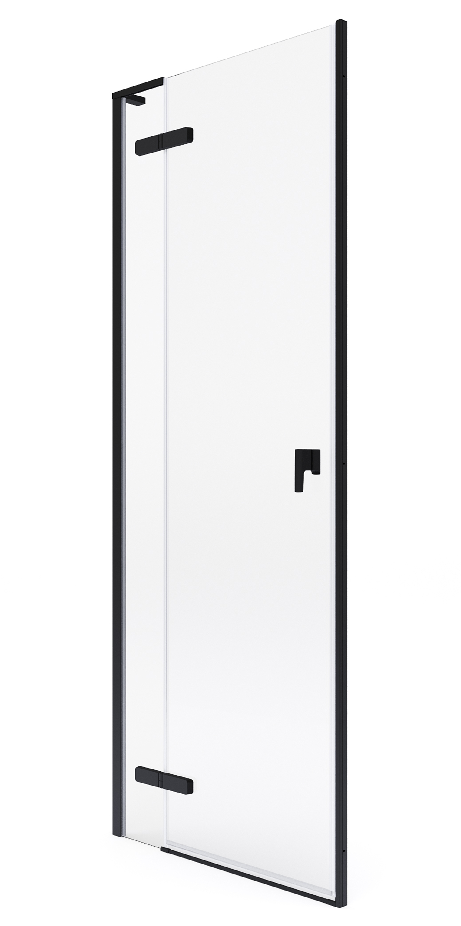 Roca Metropolis-N zuhanyajtók 140 cm dönthető fekete matt/átlátszó üveg AMP0814016M