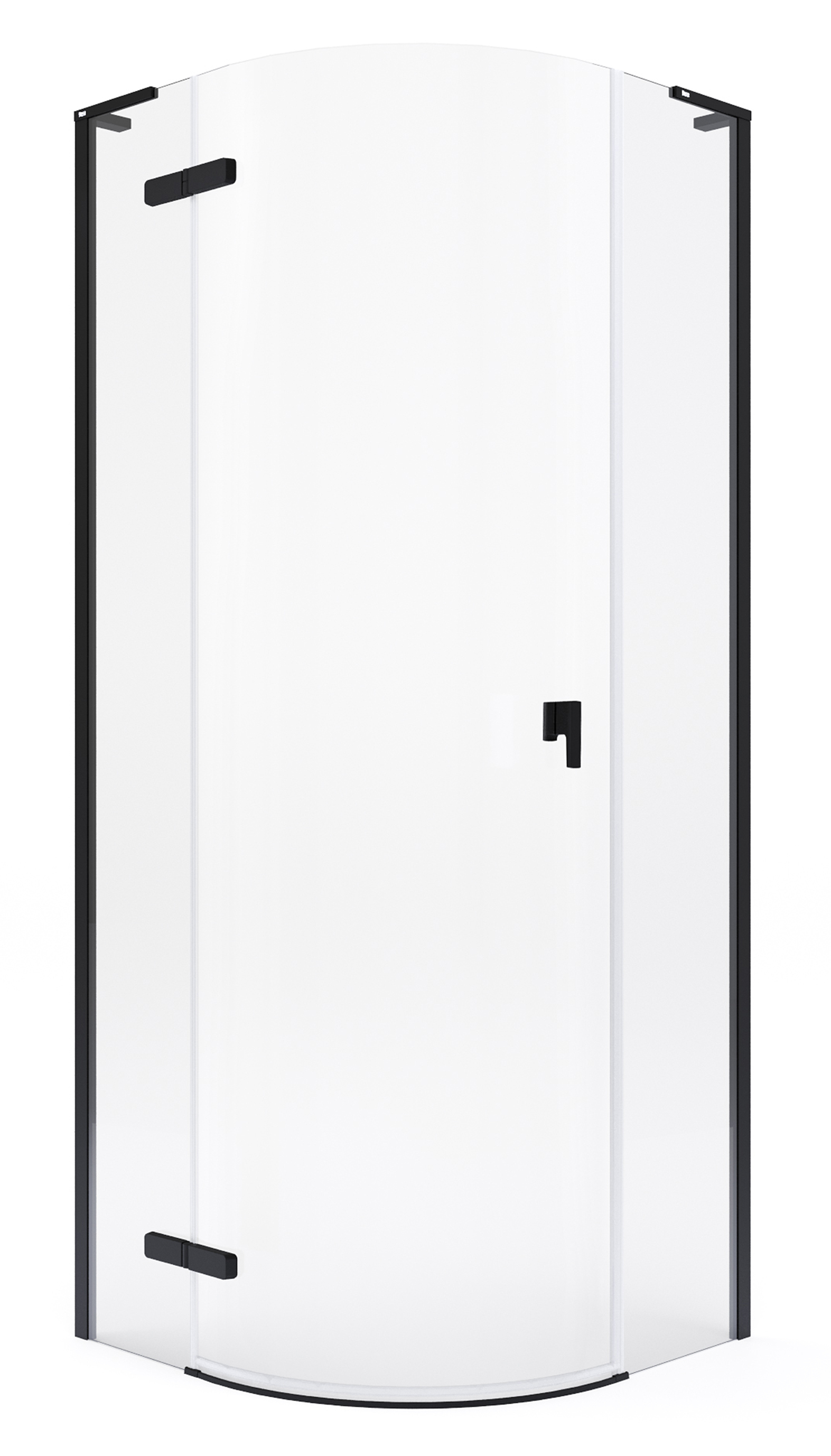 Roca Metropolis-N zuhanykabin 90x90 cm félkör alakú fekete matt/átlátszó üveg AMP1009016M