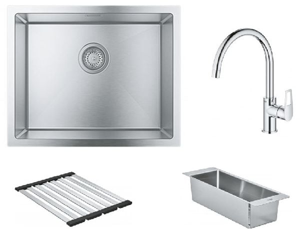 Készlet acél mosogató Grohe K700 31726SD0, csepegtető tálca Grohe 40852SD0, 31368001, 40856SD0