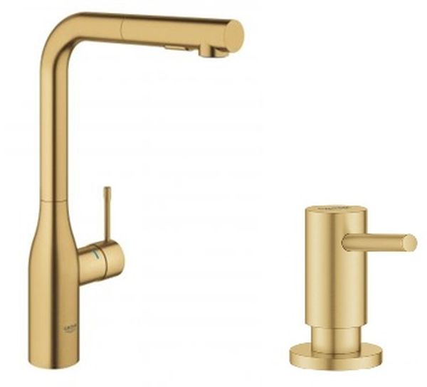 Készlet konyhai csaptelep Grohe Essence 30270GN0, folyadékadagoló Grohe Cosmopolitan 40535GN0