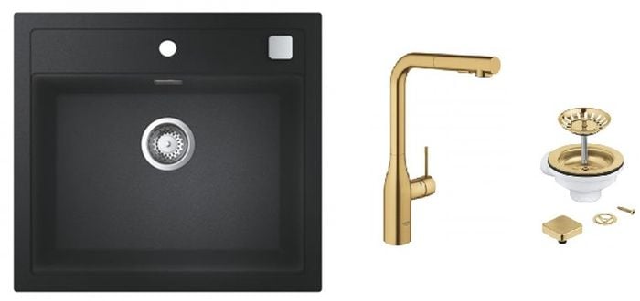 Készlet konyhai csaptelep Grohe Essence 30270GN0, gránit mosogató Grohe K700 31651AP0, 40400GN0