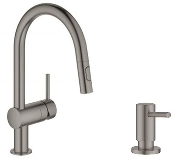 Készlet konyhai csaptelep Grohe Minta 32321AL2, folyadékadagoló Grohe Cosmopolitan 40535AL0