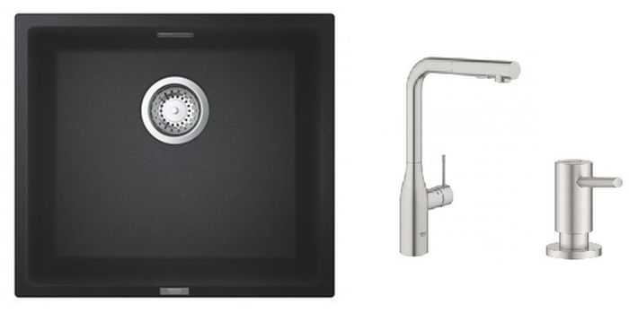 Készlet konyhai csaptelep Grohe Essence 30270DC0, gránit mosogató Grohe K700 31653AP0, 40535DC0