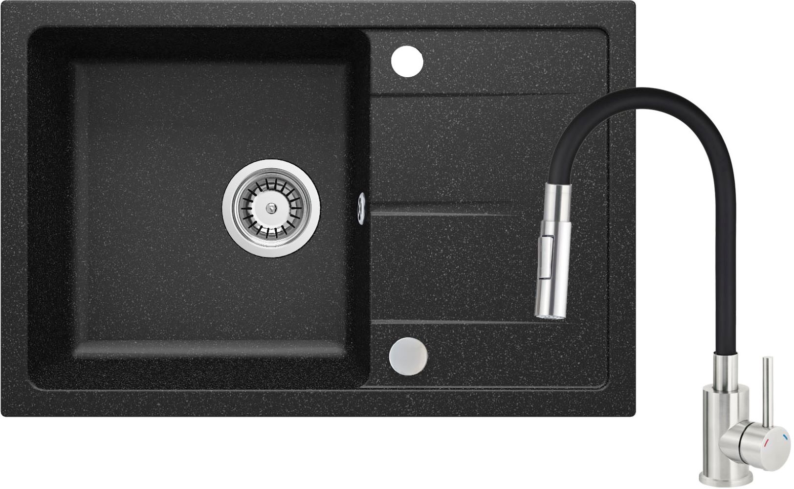 Deante Leda mosogató csapteleppel grafit/acél ZRDG2113