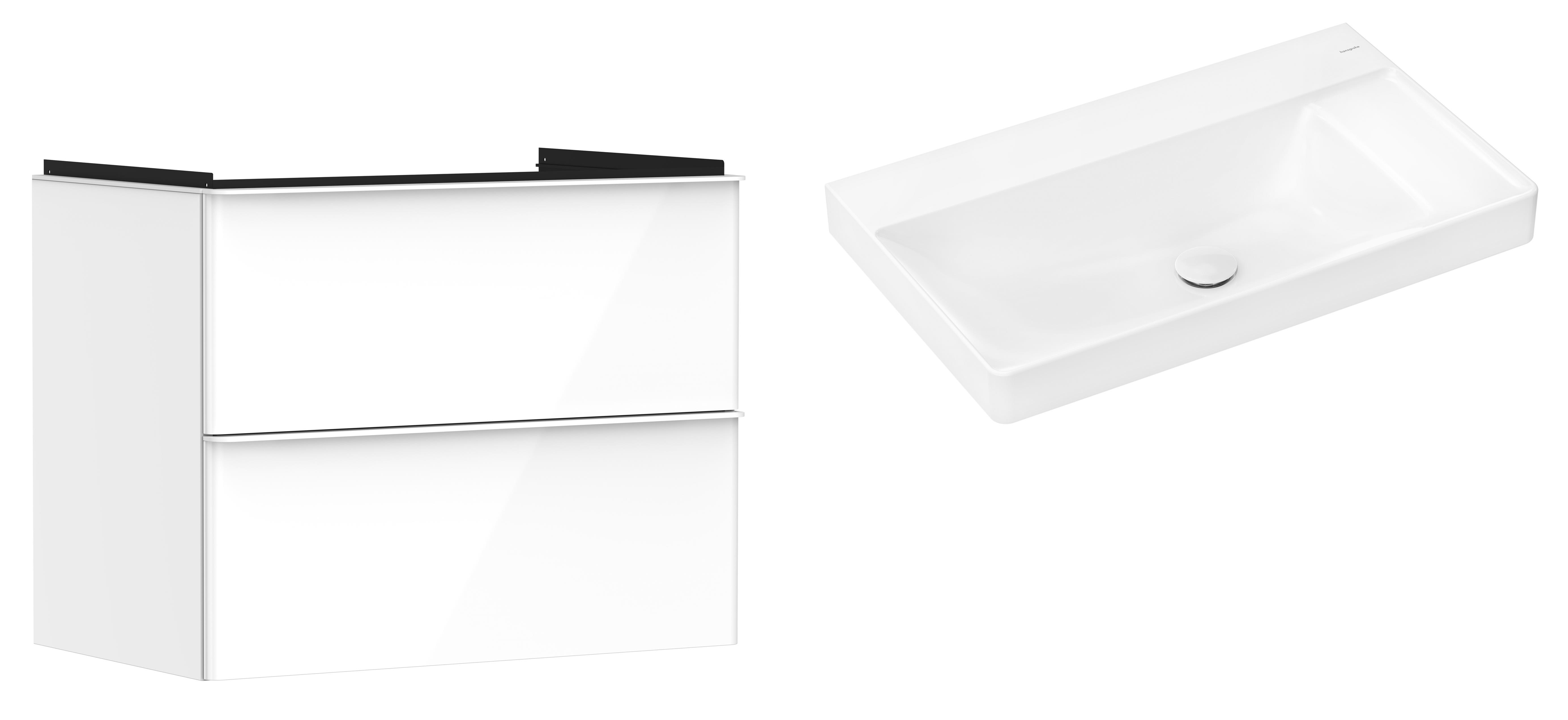 Készlet szekrény Hansgrohe Xelu Q 54027700, mosdótál Hansgrohe Xelu Q 61026450