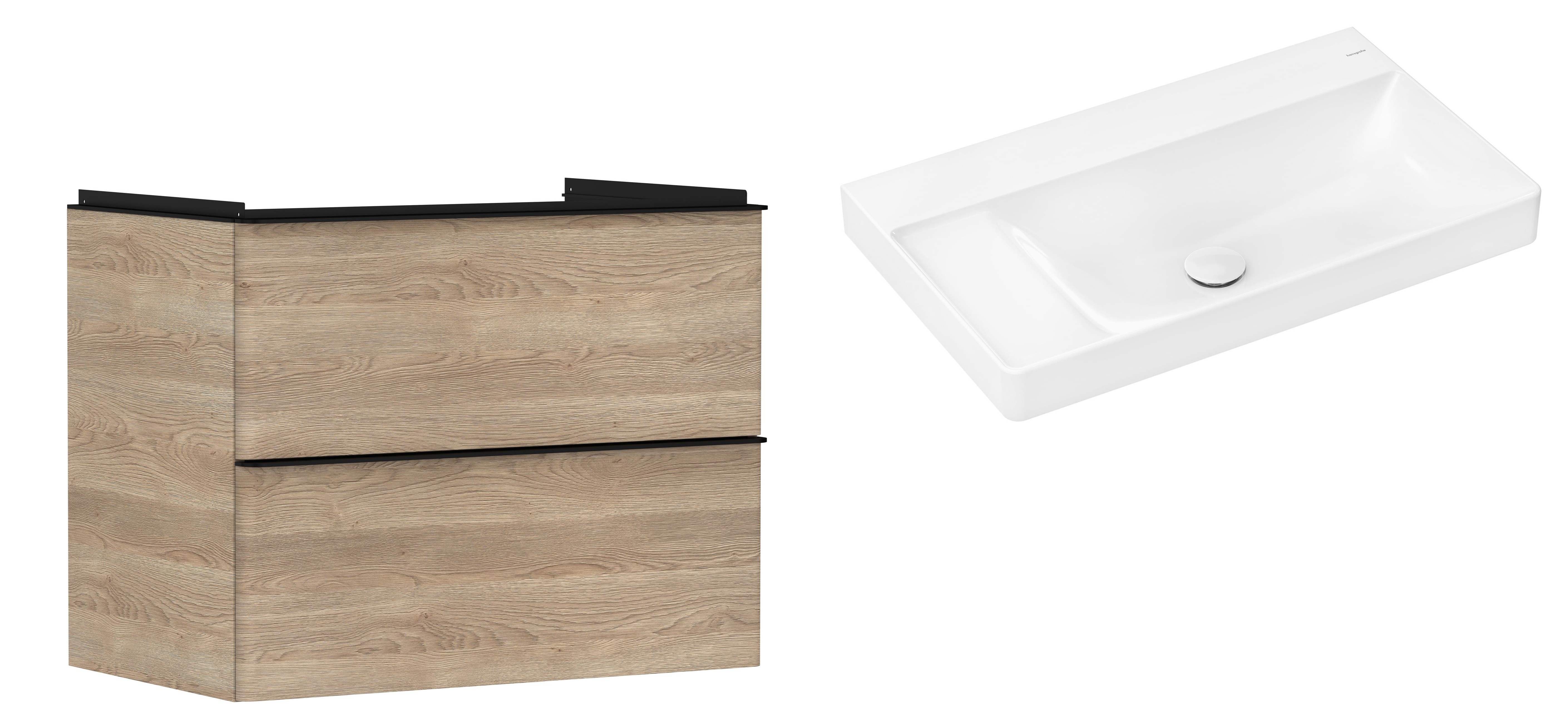 Készlet szekrény Hansgrohe Xelu Q 54029670, mosdótál Hansgrohe Xelu Q 61032450