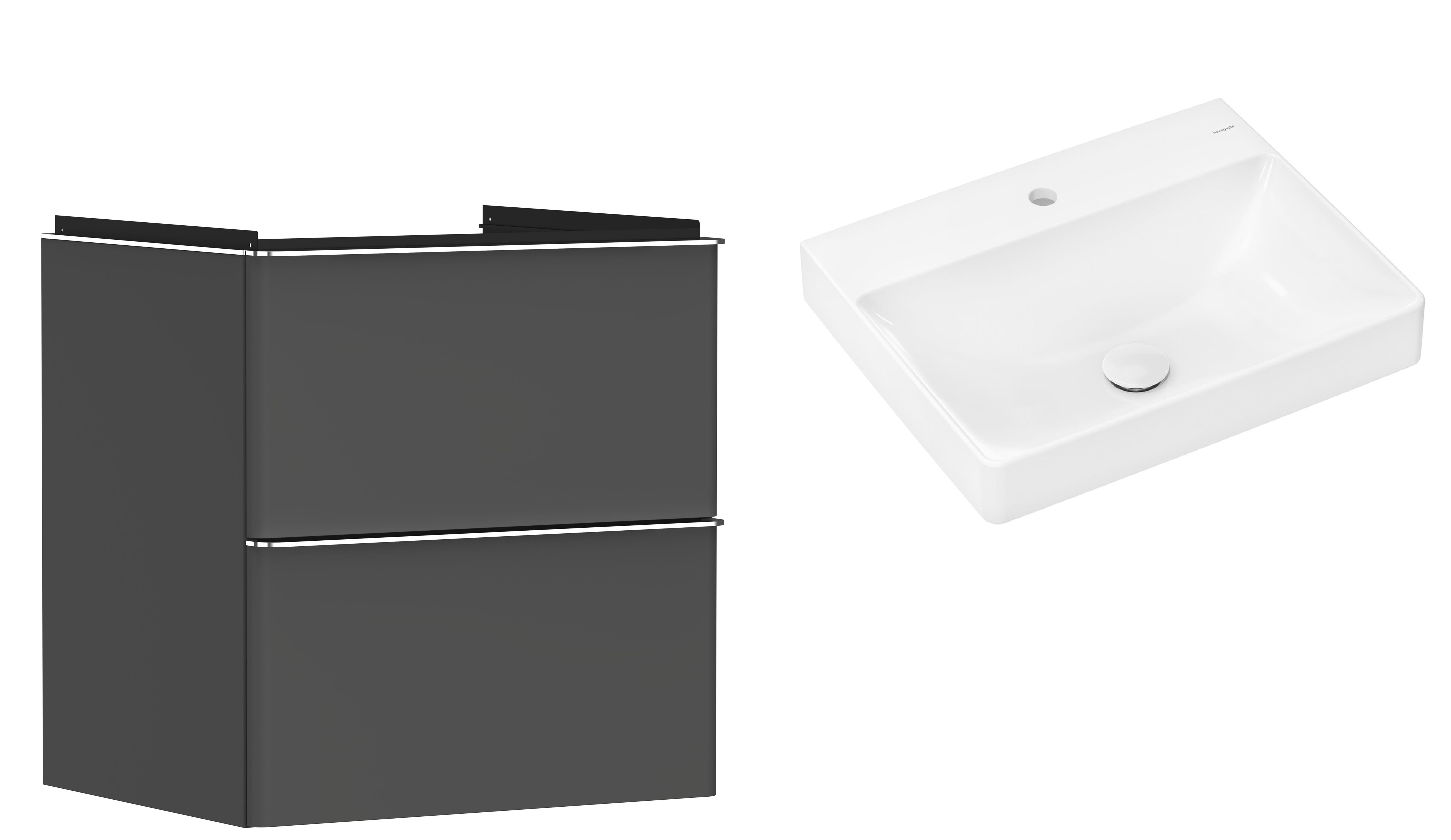 Készlet szekrény Hansgrohe Xelu Q 54024000, mosdótál Hansgrohe Xelu Q 61016450