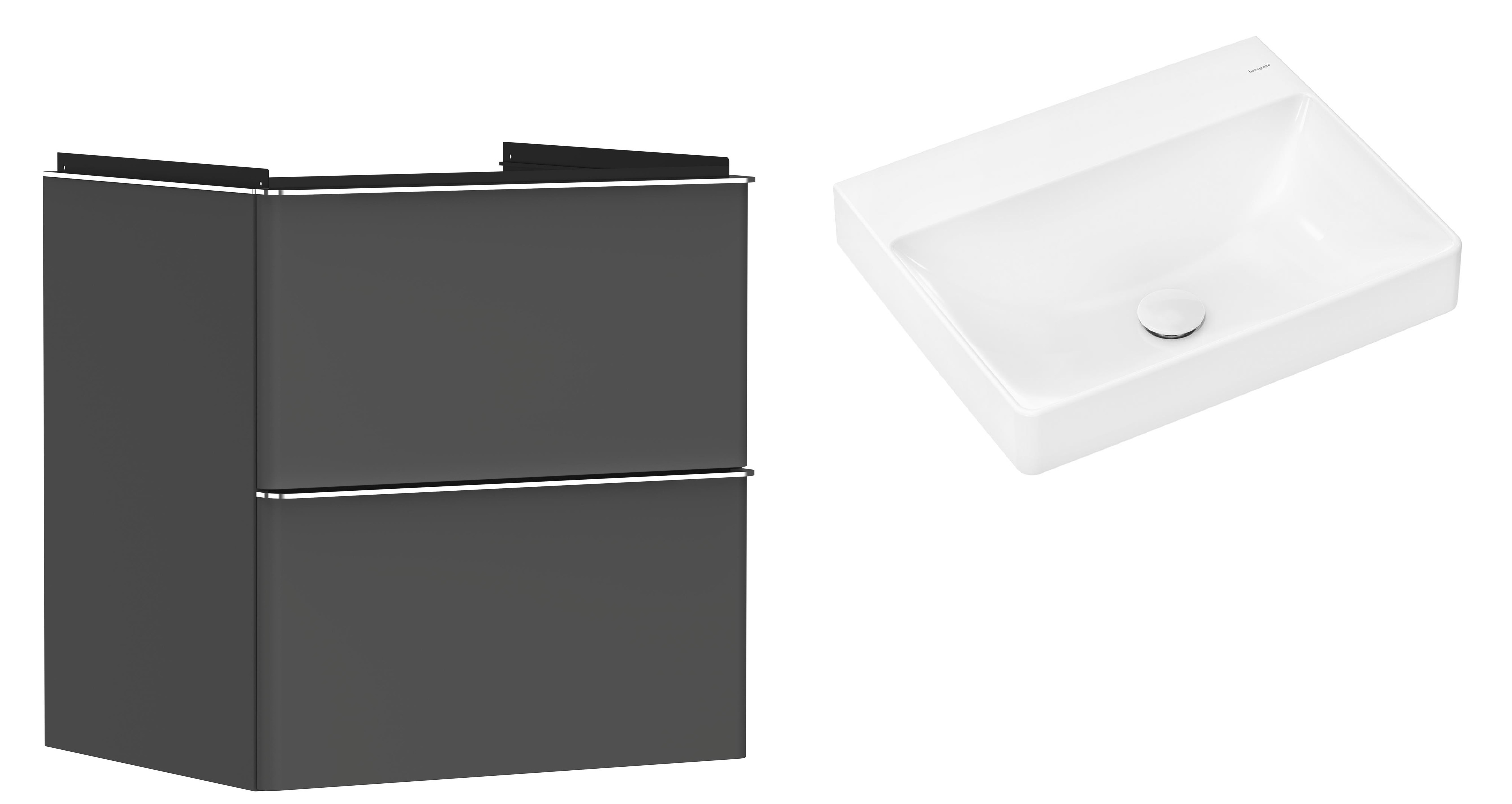 Készlet szekrény Hansgrohe Xelu Q 54024000, mosdótál Hansgrohe Xelu Q 61017450