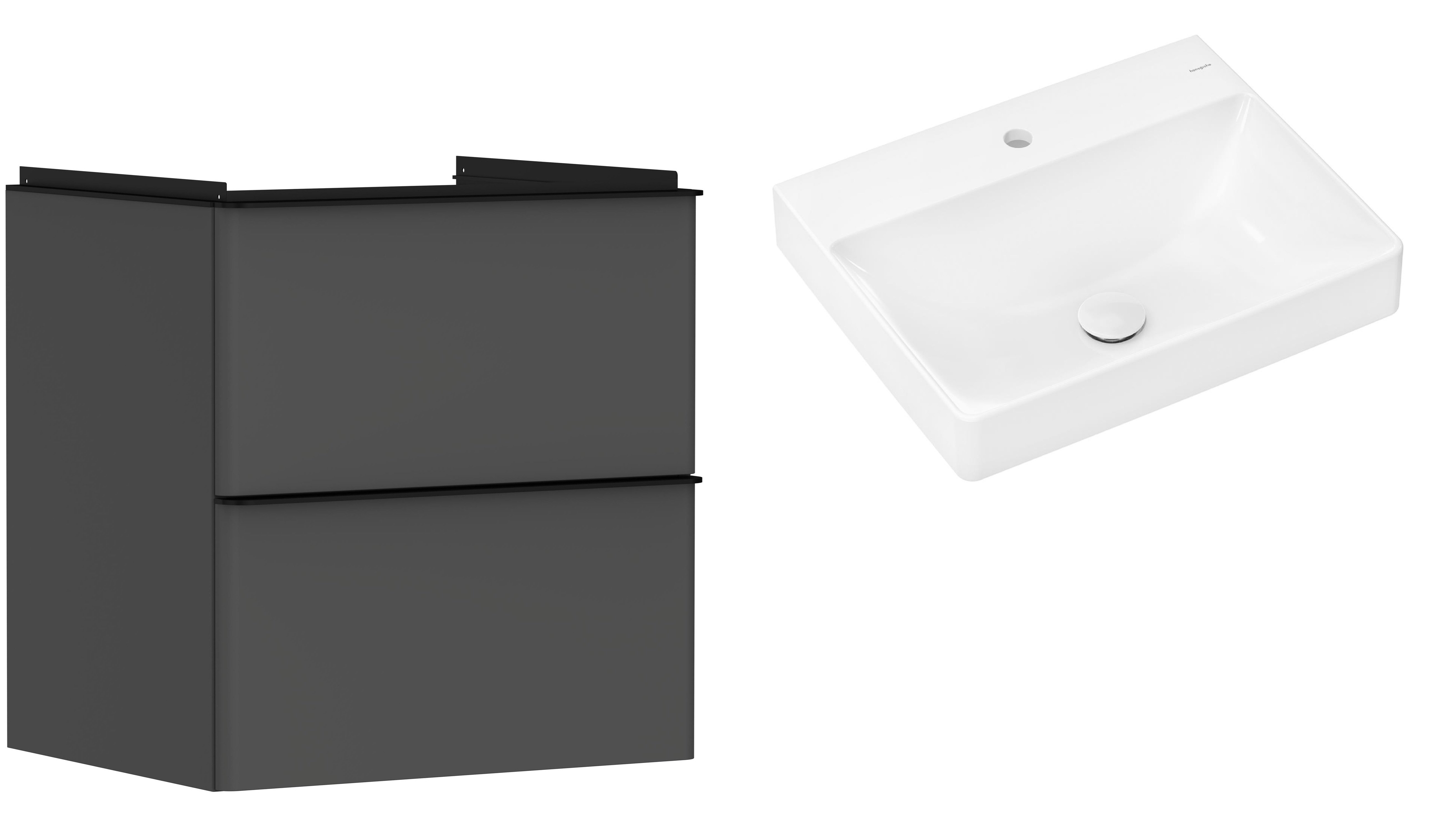 Készlet szekrény Hansgrohe Xelu Q 54024670, mosdótál Hansgrohe Xelu Q 61016450