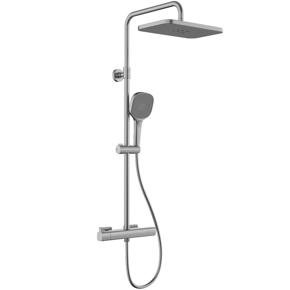 KFA Armatura Malaga zuhany készlet fal termosztáttal trópusi zuhany opcióval grafit 5756-910-61