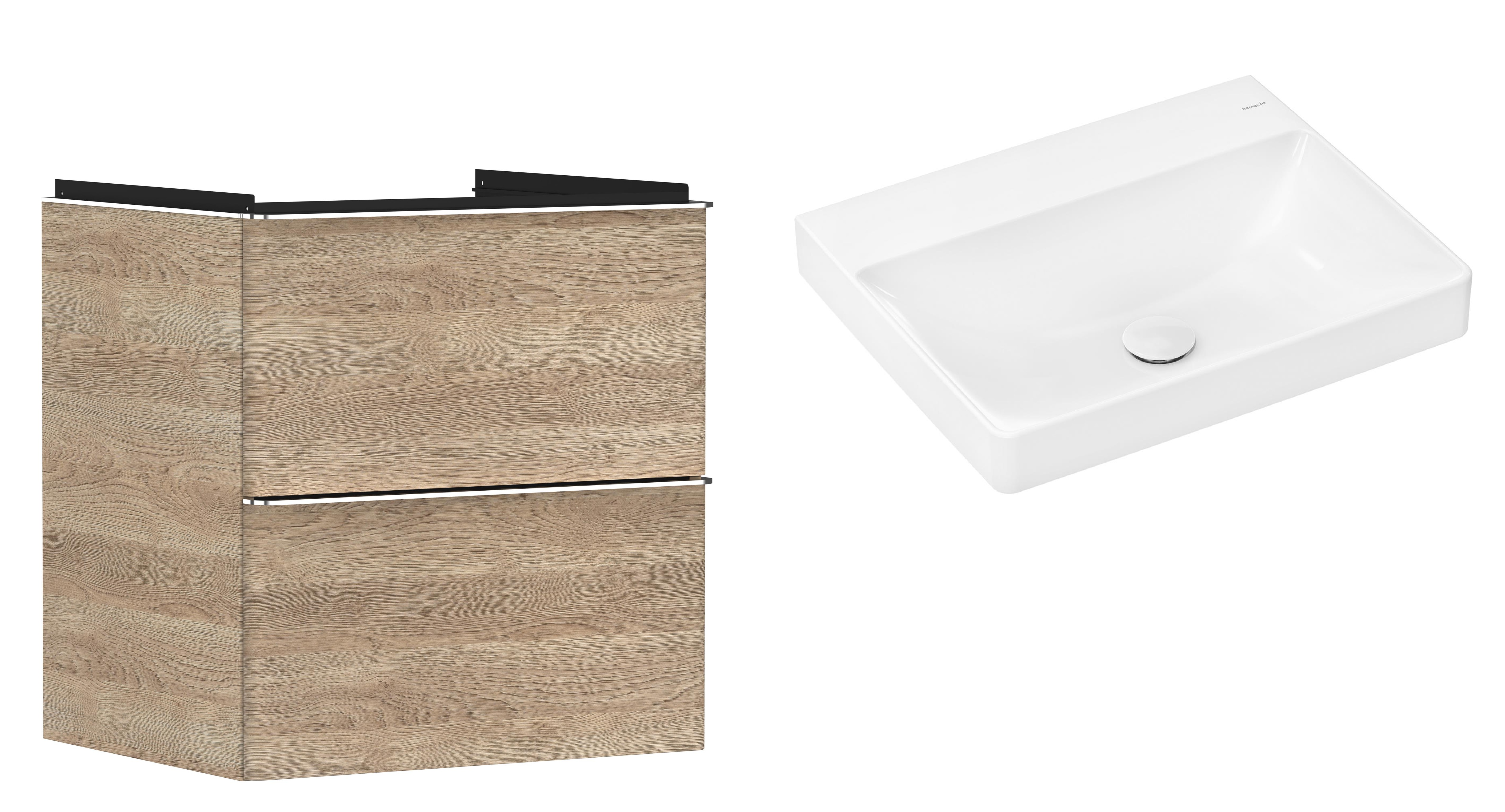 Készlet szekrény Hansgrohe Xelu Q 54025000, mosdótál Hansgrohe Xelu Q 61017450