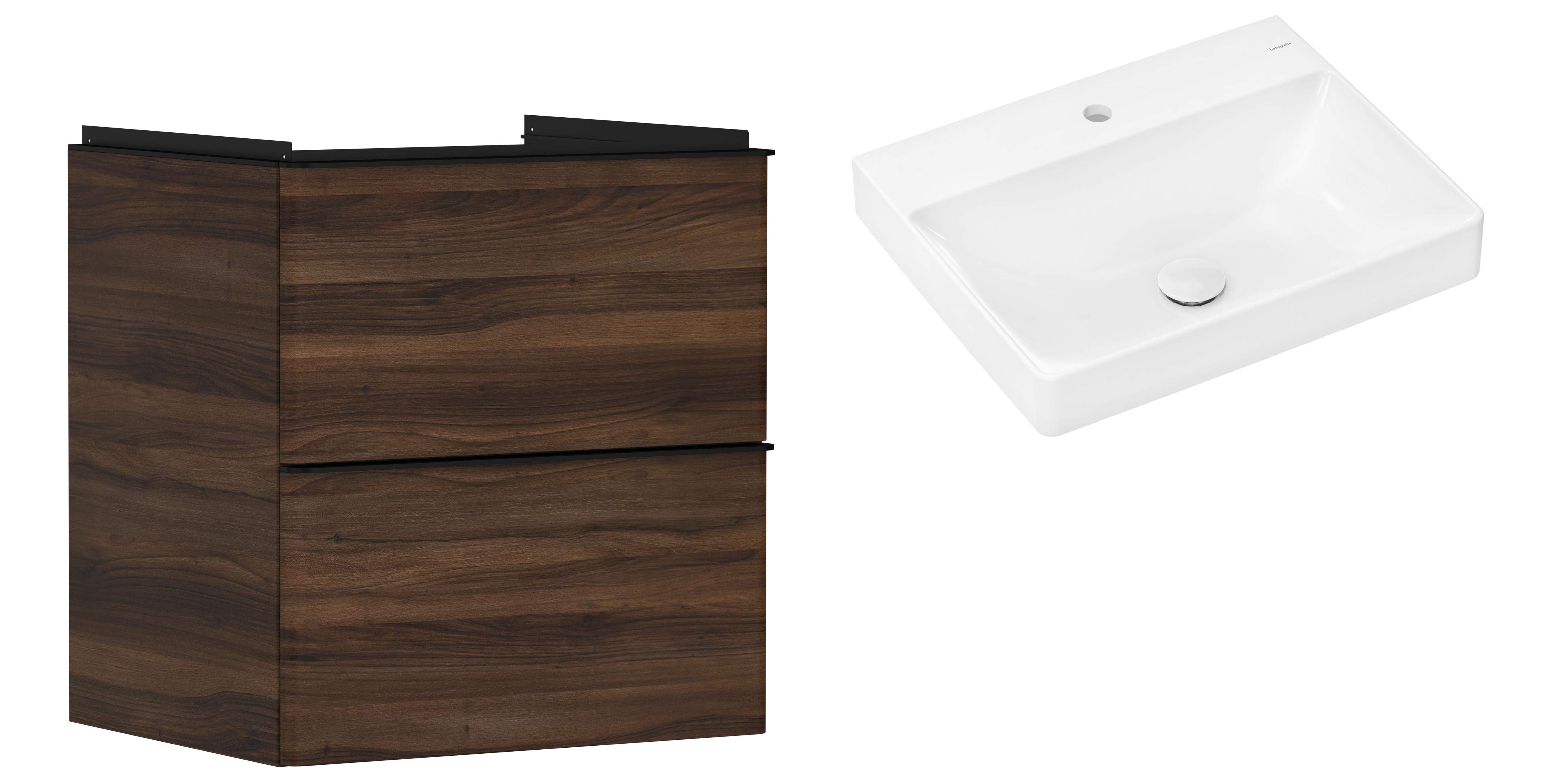 Készlet szekrény Hansgrohe Xelu Q 54026670, mosdótál Hansgrohe Xelu Q 61016450