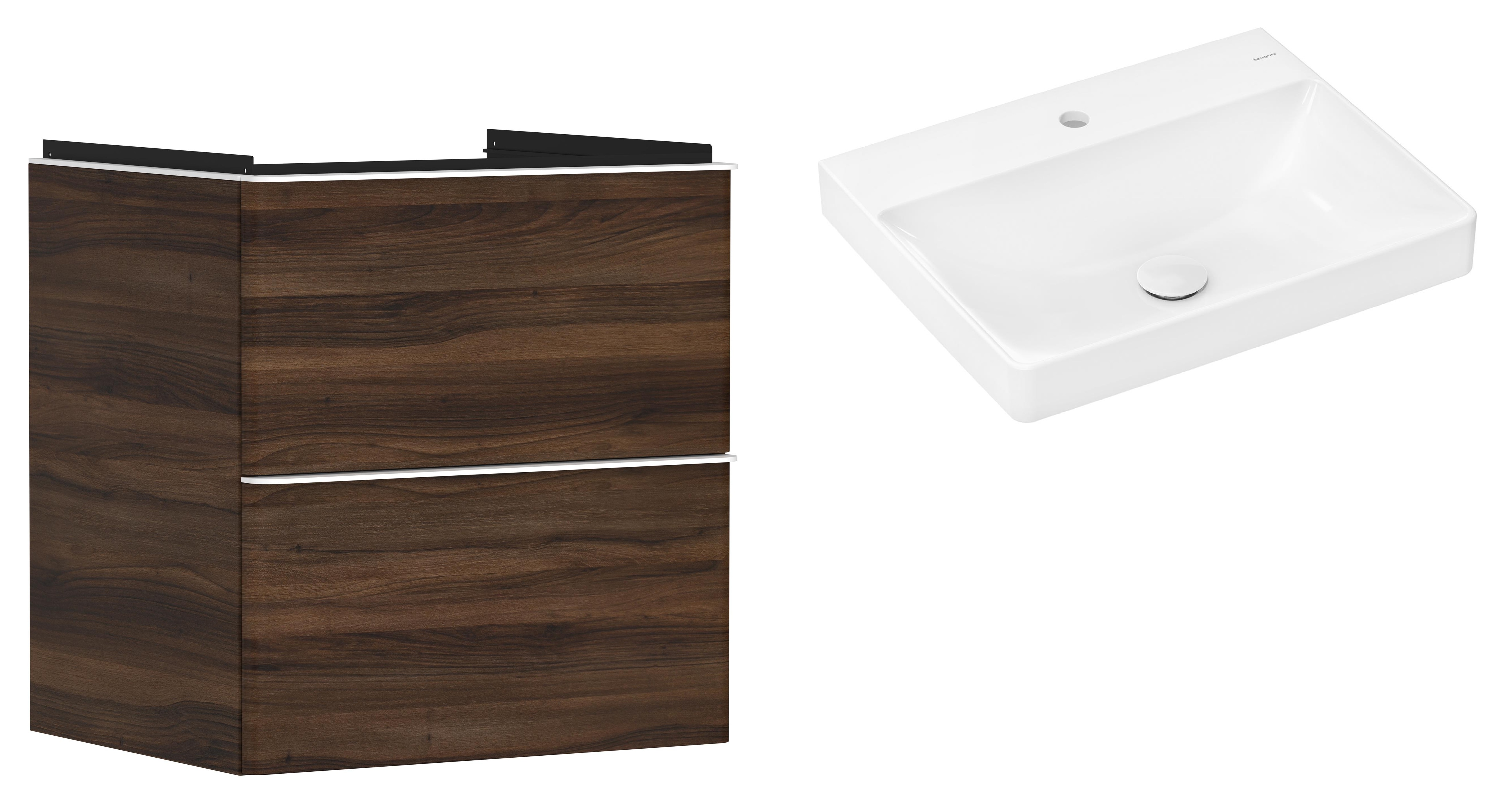 Készlet szekrény Hansgrohe Xelu Q 54026700, mosdótál Hansgrohe Xelu Q 61016450