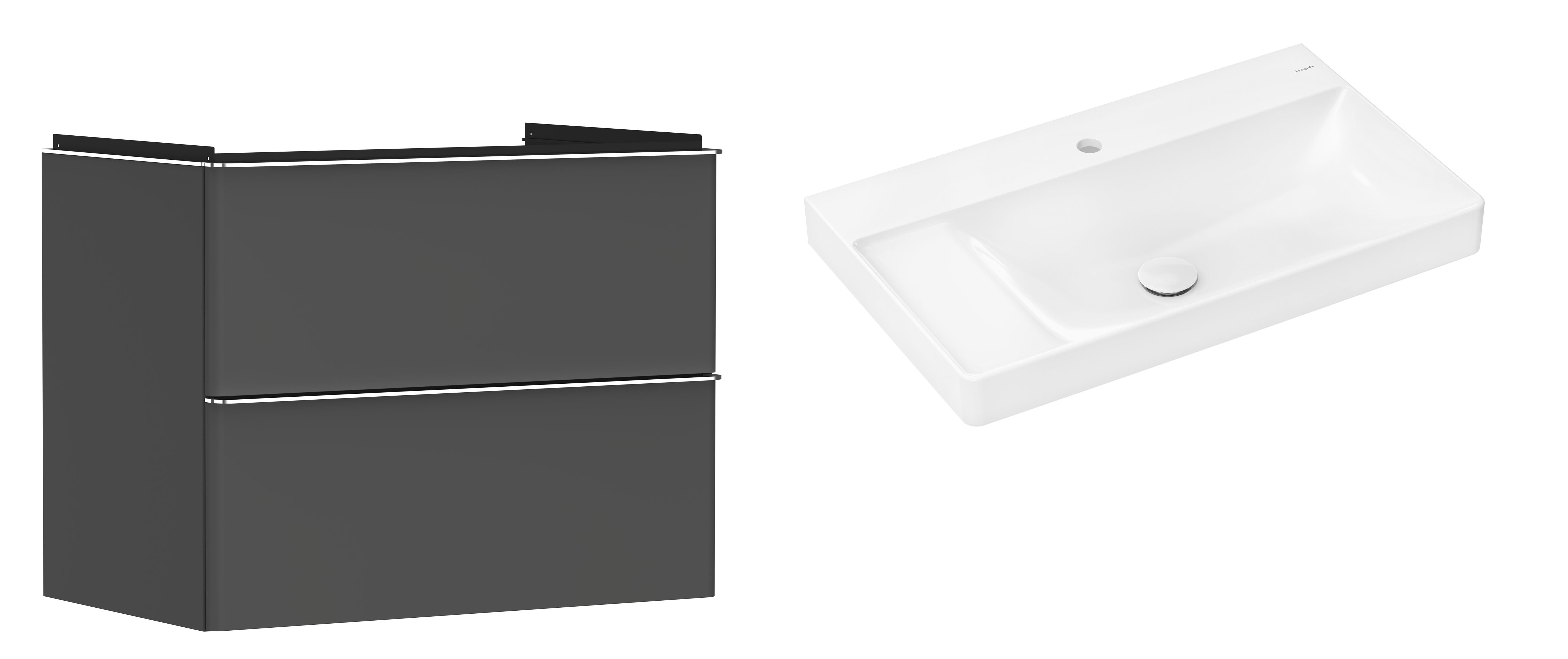 Készlet szekrény Hansgrohe Xelu Q 54028000, mosdótál Hansgrohe Xelu Q 61030450