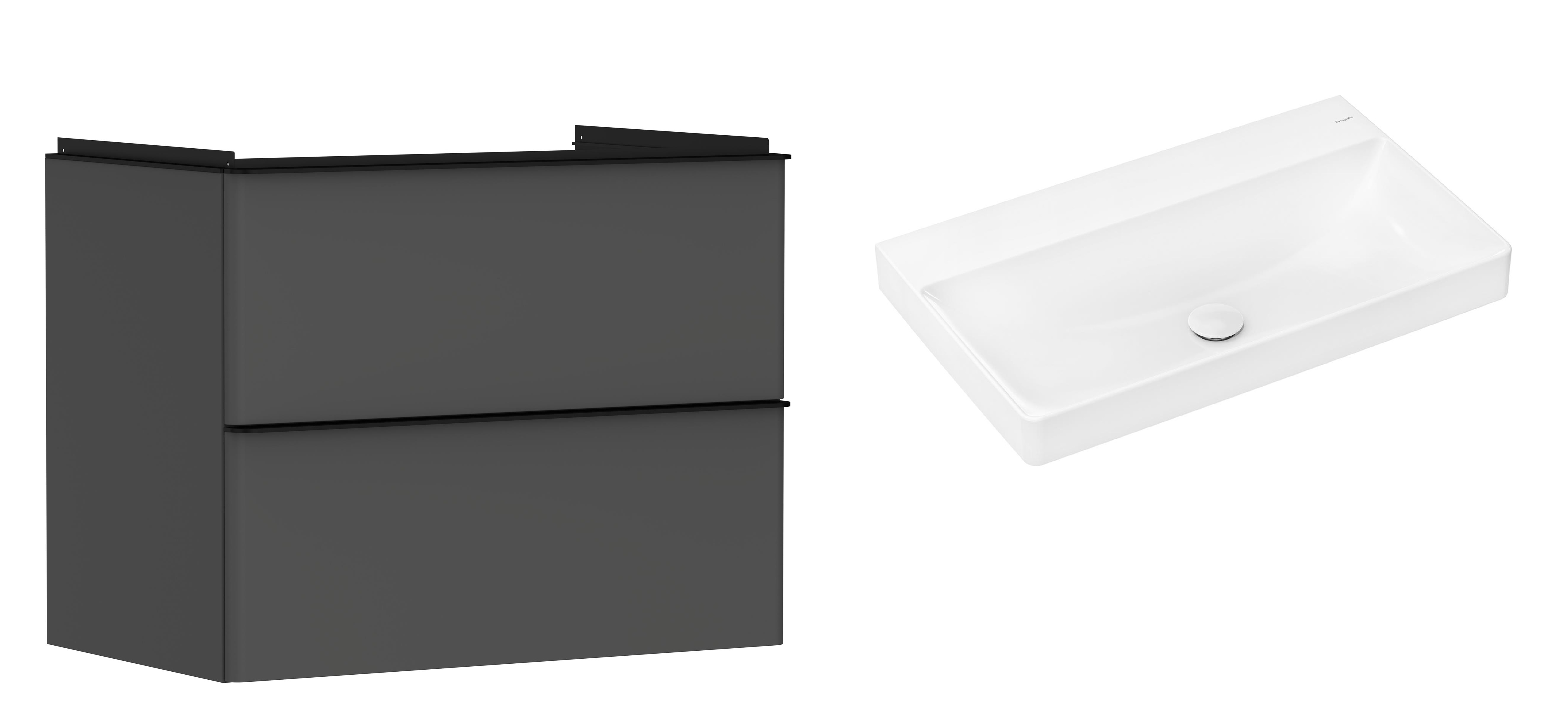 Készlet szekrény Hansgrohe Xelu Q 54028670, mosdótál Hansgrohe Xelu Q 61021450