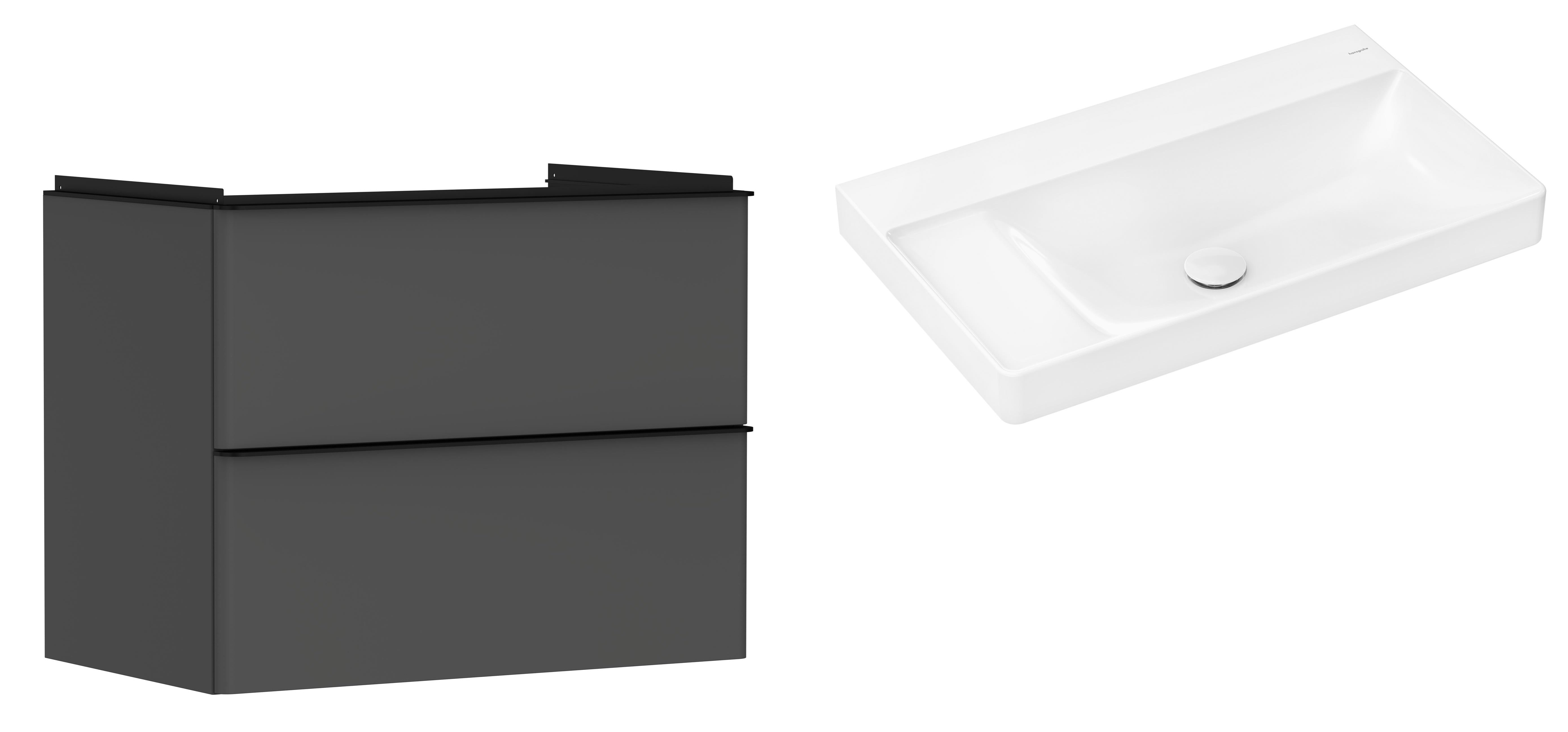 Készlet szekrény Hansgrohe Xelu Q 54028670, mosdótál Hansgrohe Xelu Q 61032450