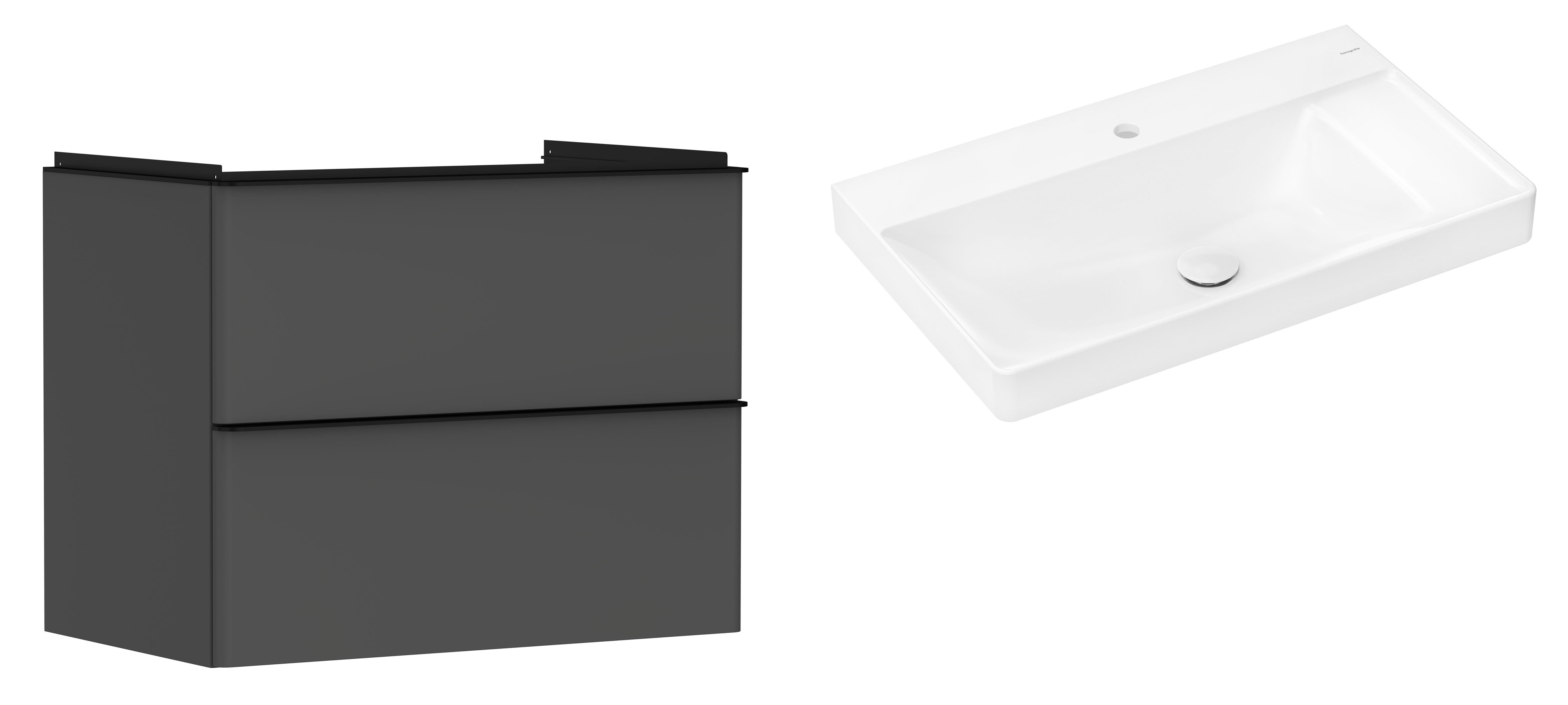 Készlet szekrény Hansgrohe Xelu Q 54028670, mosdótál Hansgrohe Xelu Q 61024450