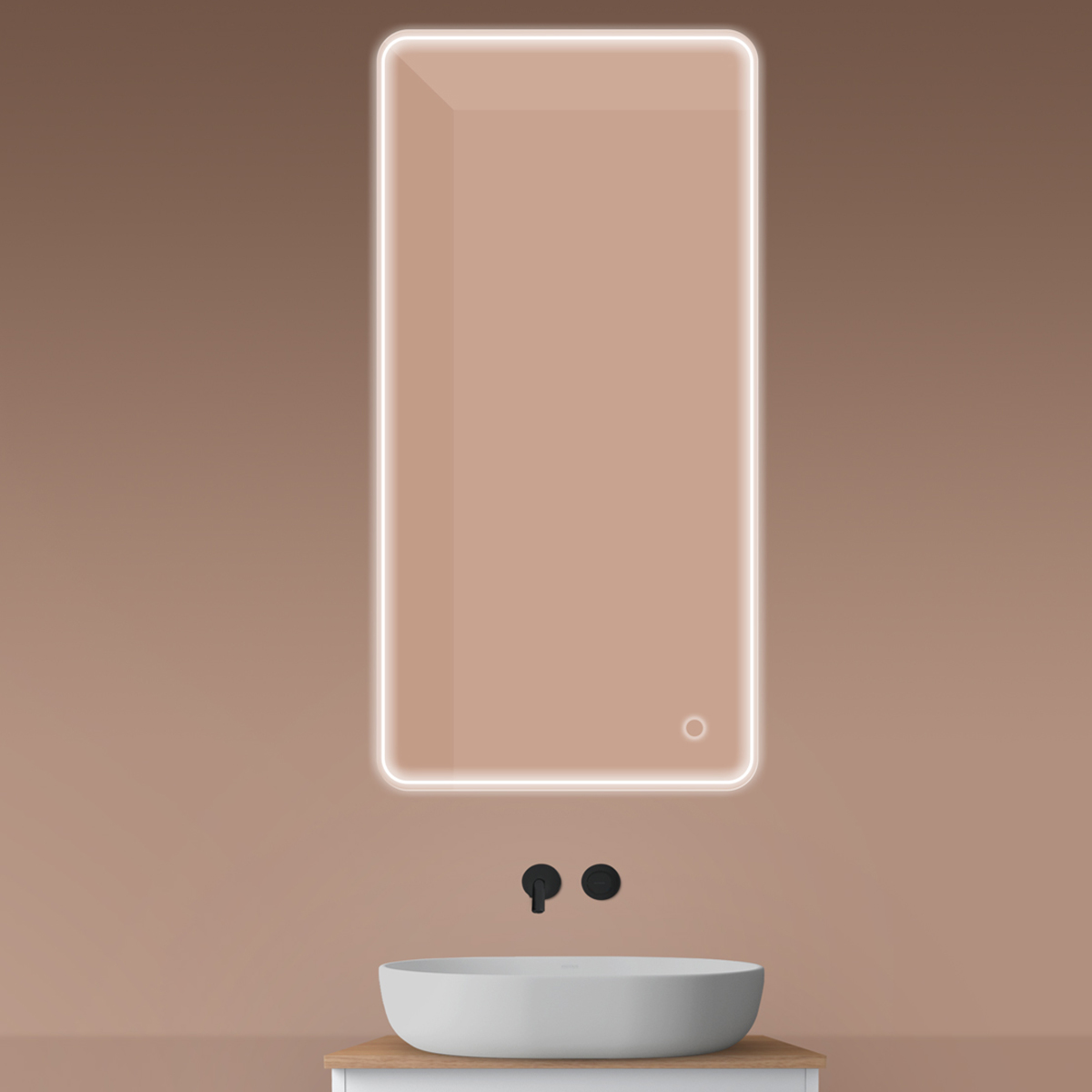 Oltens Nordlis tükör 60x120 cm négyszögletes világítással páramentesítő fóliával 64118000