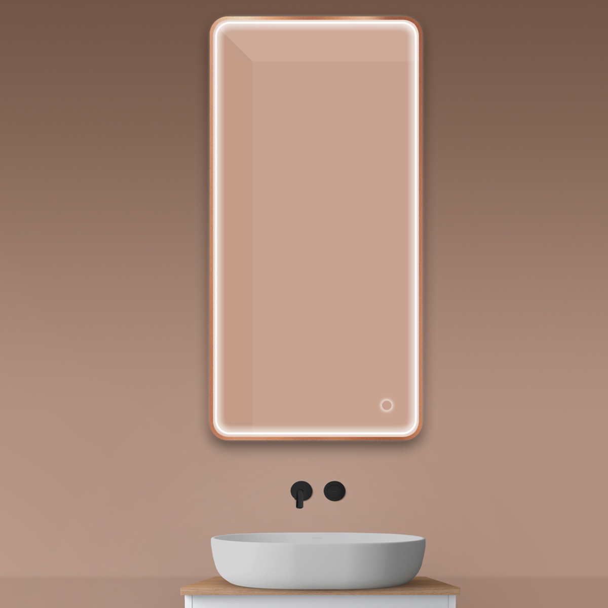 Oltens Nordlis tükör 60x120 cm négyszögletes világítással páramentesítő fóliával 64118610