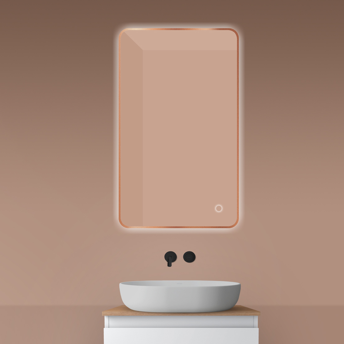 Oltens Nordlis tükör 60x100 cm négyszögletes világítással páramentesítő fóliával 64120610