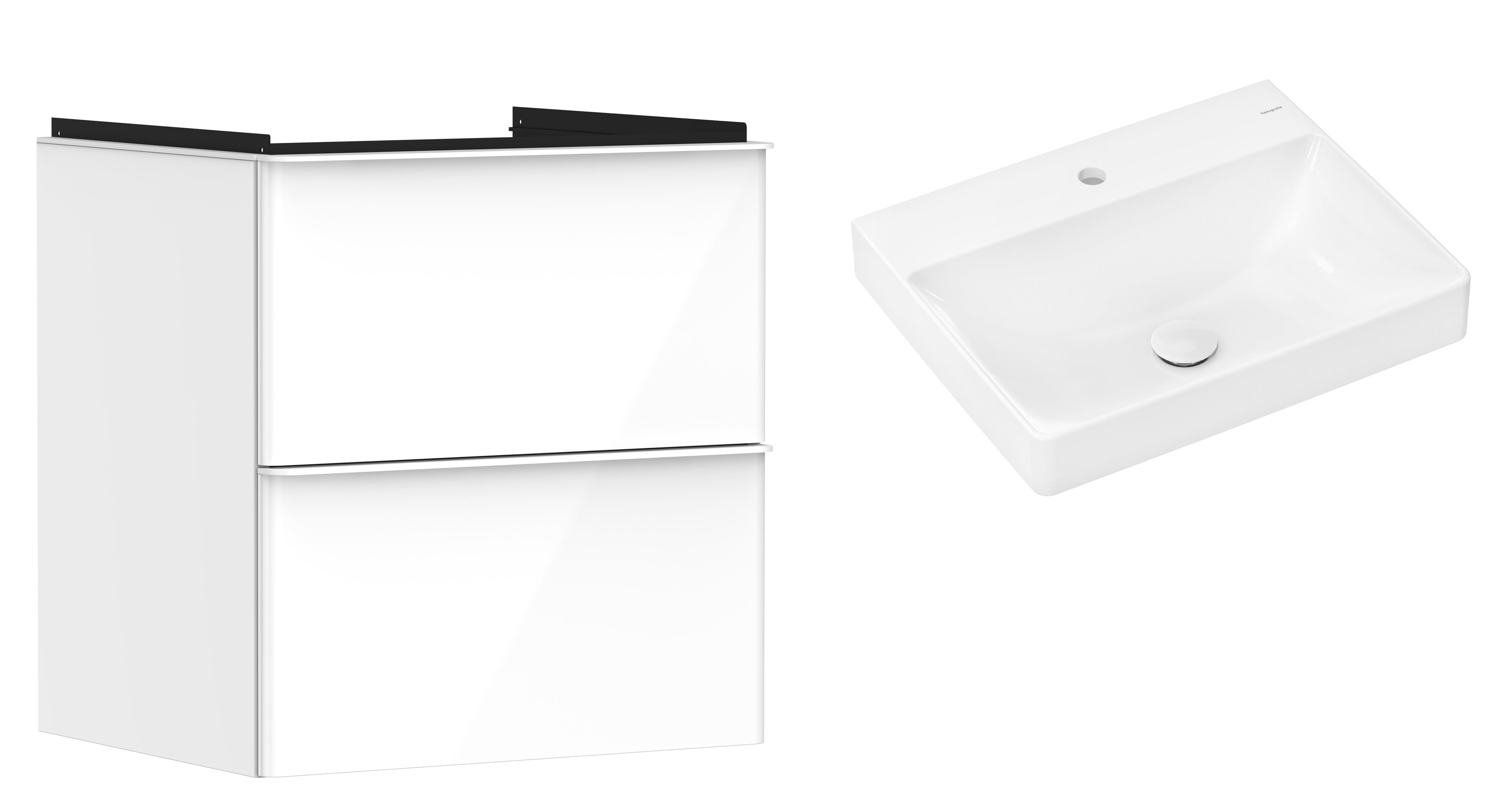 Készlet szekrény Hansgrohe Xelu Q 54023700, mosdótál Hansgrohe Xelu Q 61016450