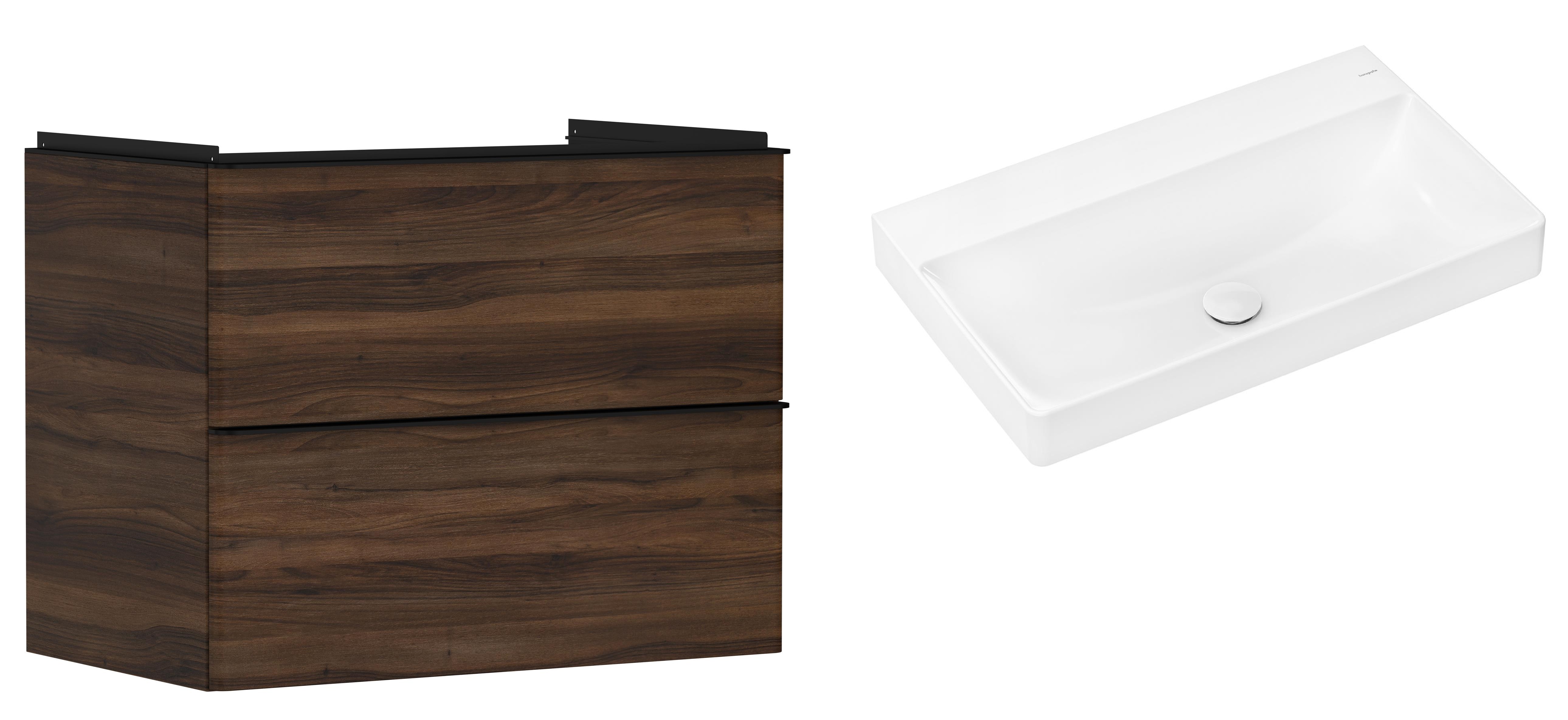 Készlet szekrény Hansgrohe Xelu Q 54030670, mosdótál Hansgrohe Xelu Q 61021450