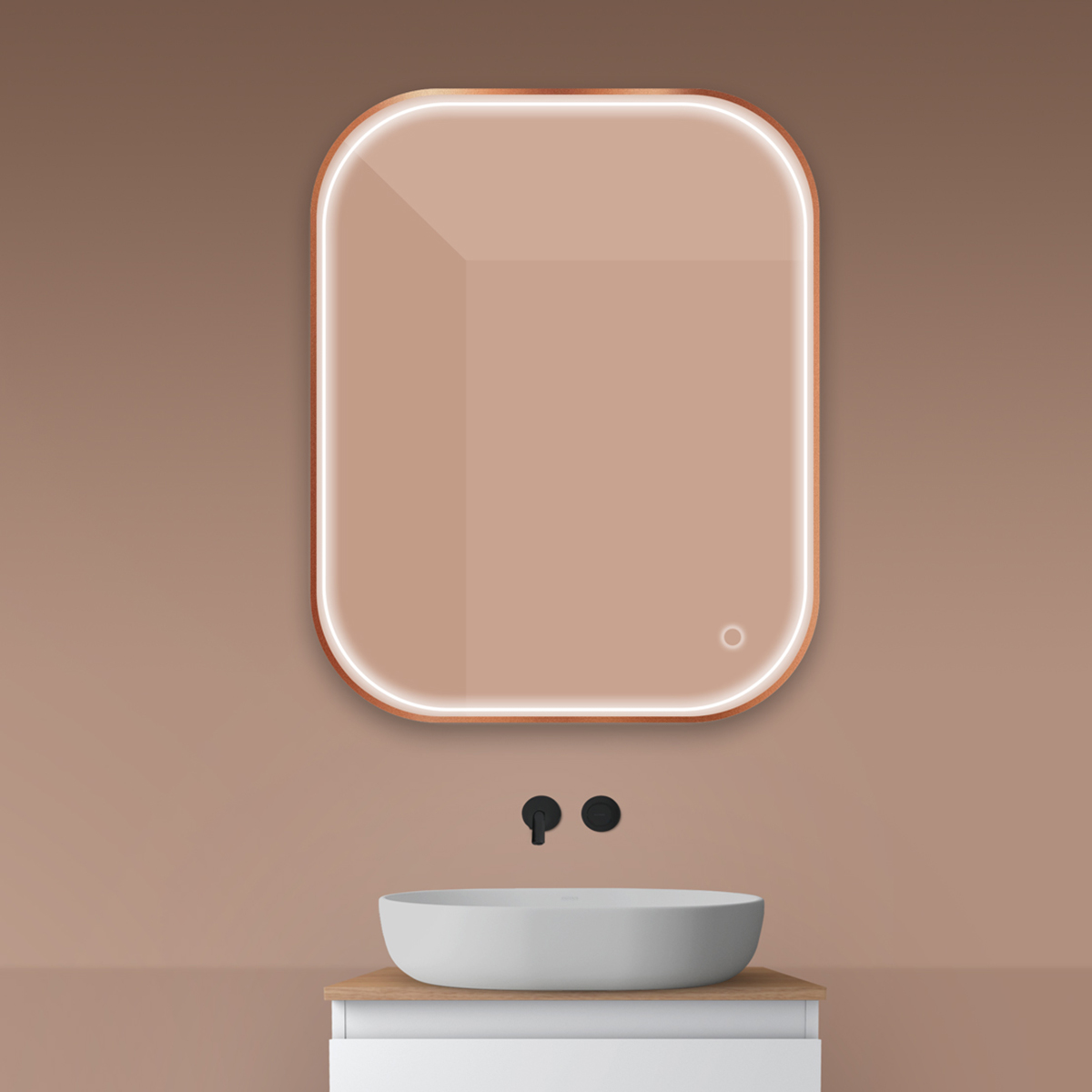 Oltens Nordlis tükör 80x100 cm négyszögletes világítással páramentesítő fóliával 64124610