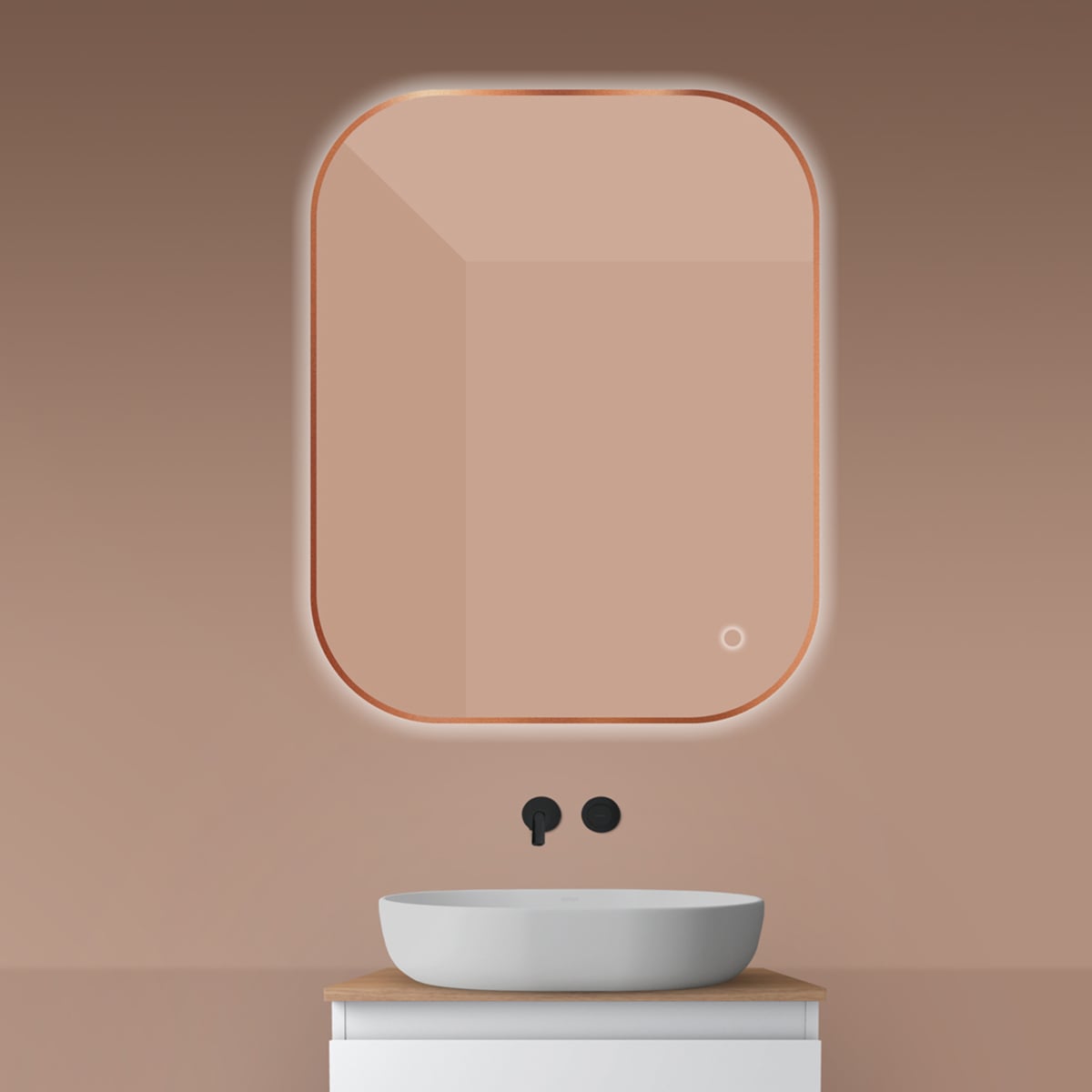 Oltens Nordlis tükör 80x100 cm négyszögletes világítással páramentesítő fóliával 64127610