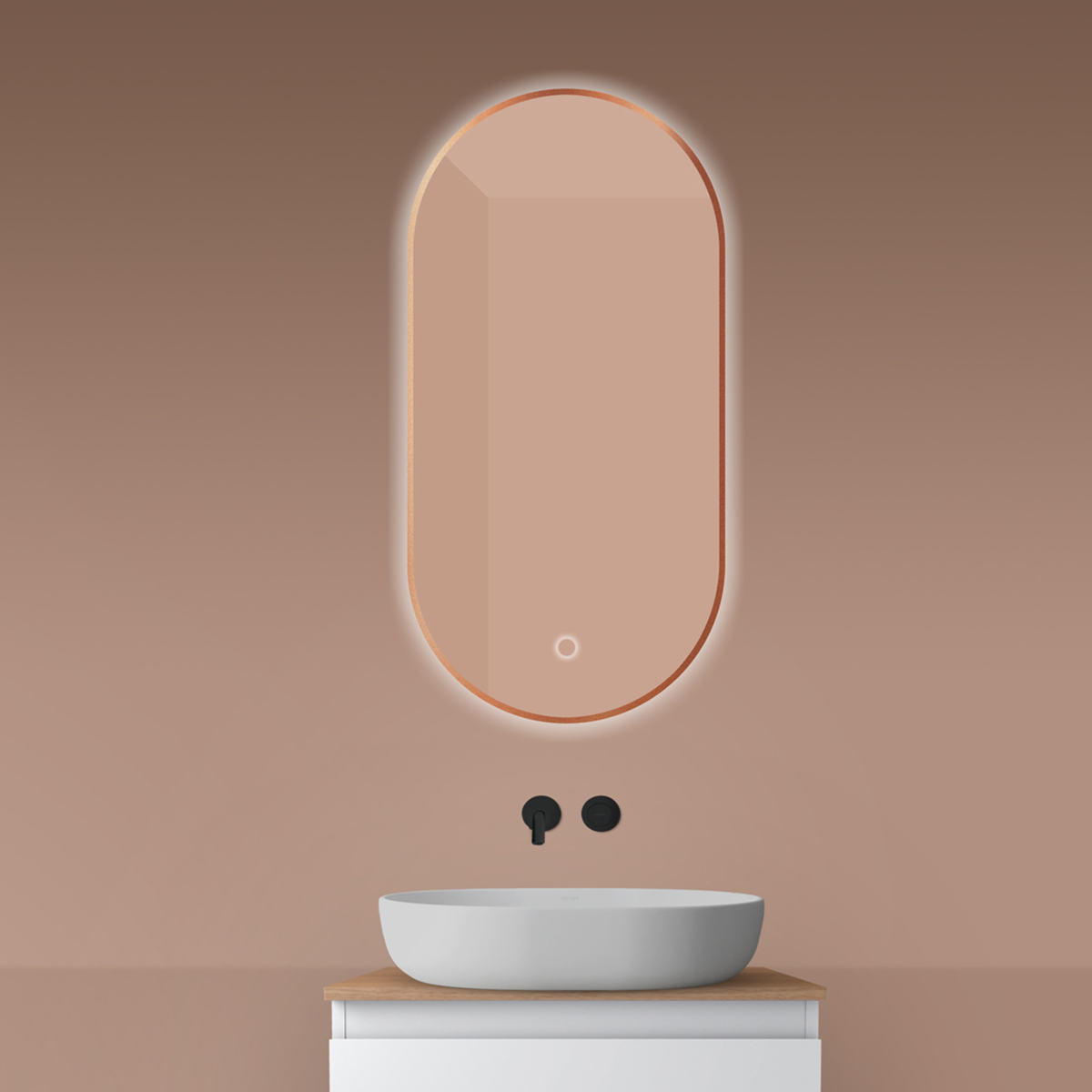 Oltens Nordlis tükör 50x100 cm ovális világítással páramentesítő fóliával 64129610