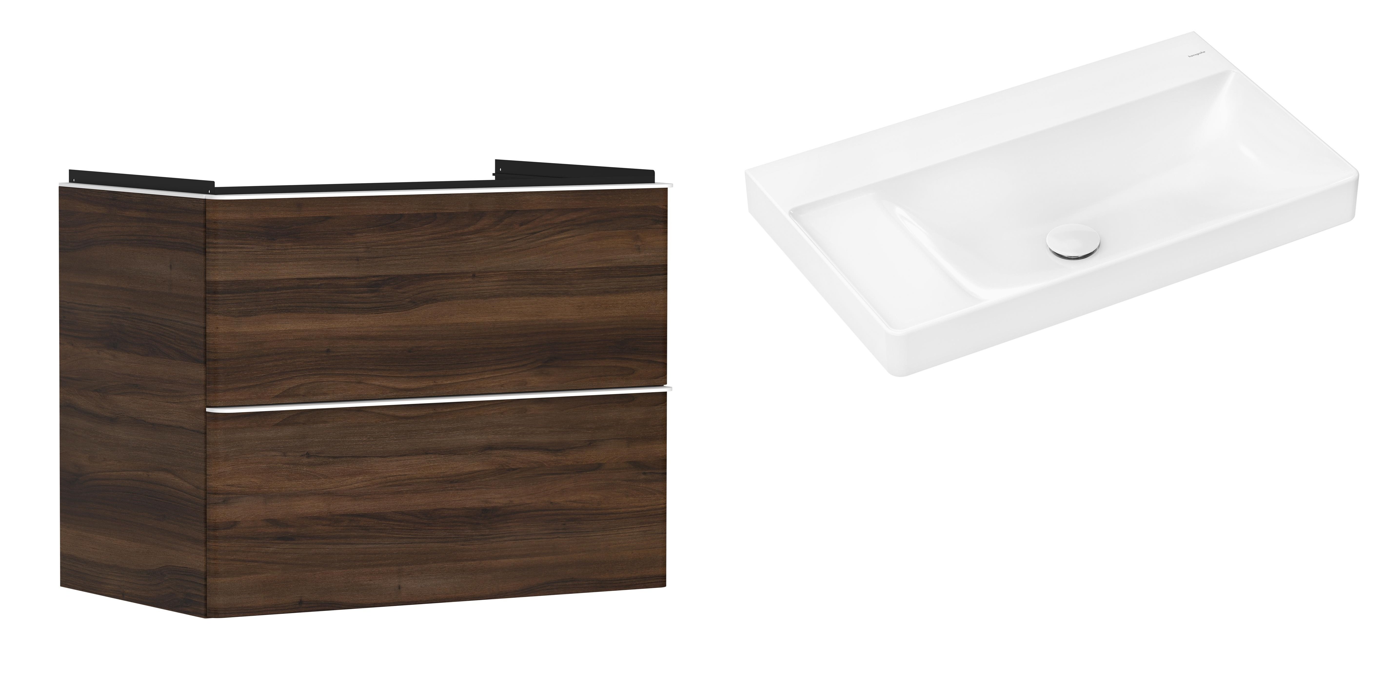 Készlet szekrény Hansgrohe Xelu Q 54030700, mosdótál Hansgrohe Xelu Q 61032450