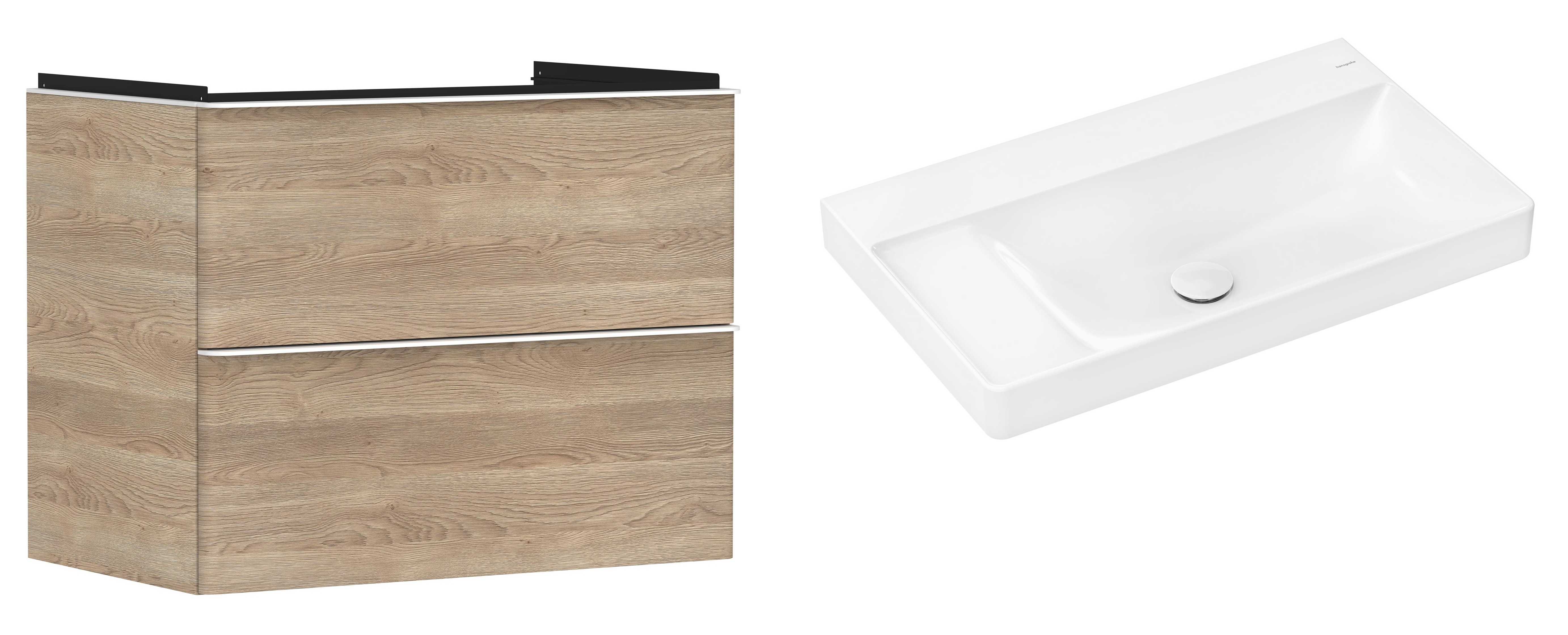 Készlet szekrény Hansgrohe Xelu Q 54029700, mosdótál Hansgrohe Xelu Q 61032450