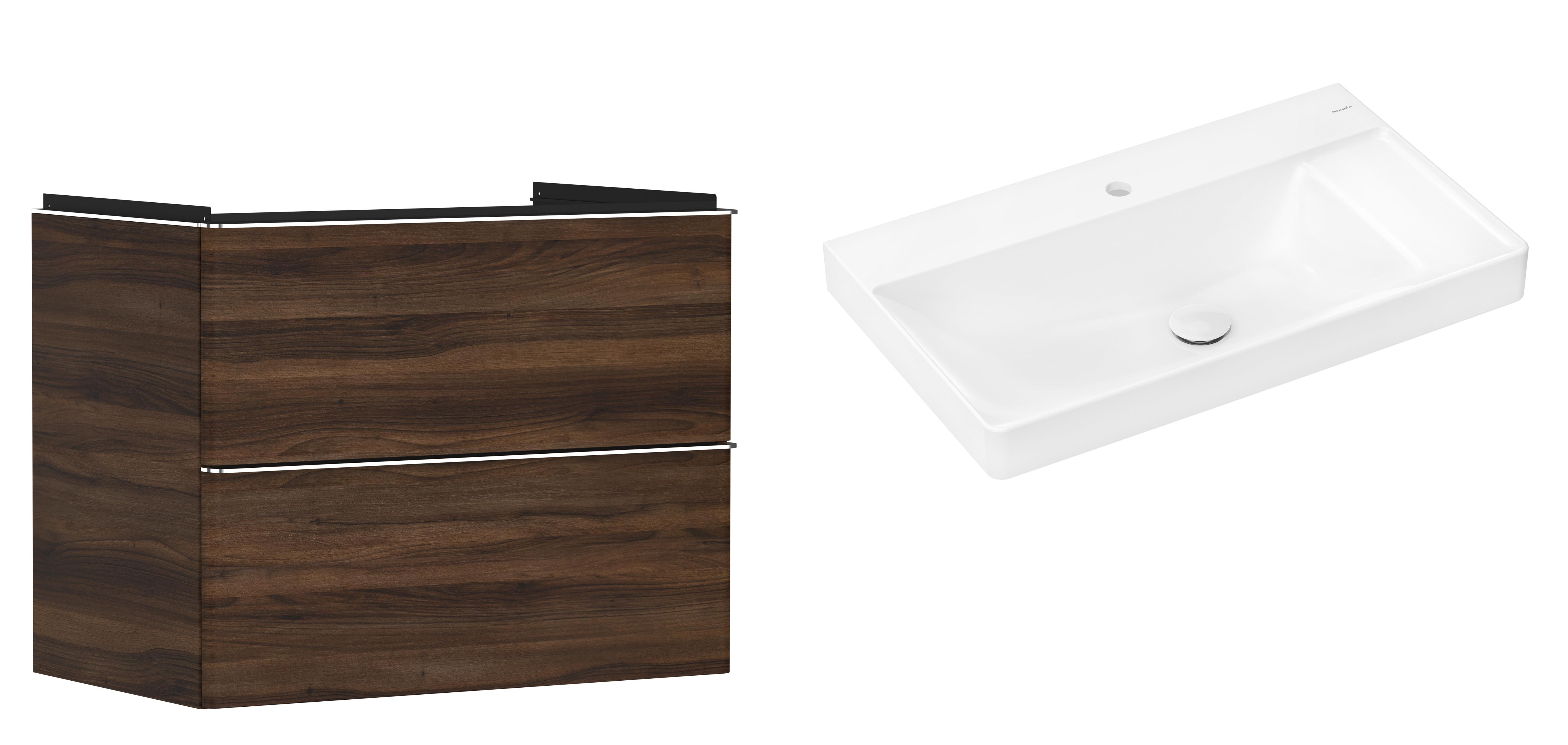 Készlet szekrény Hansgrohe Xelu Q 54030000, mosdótál Hansgrohe Xelu Q 61024450