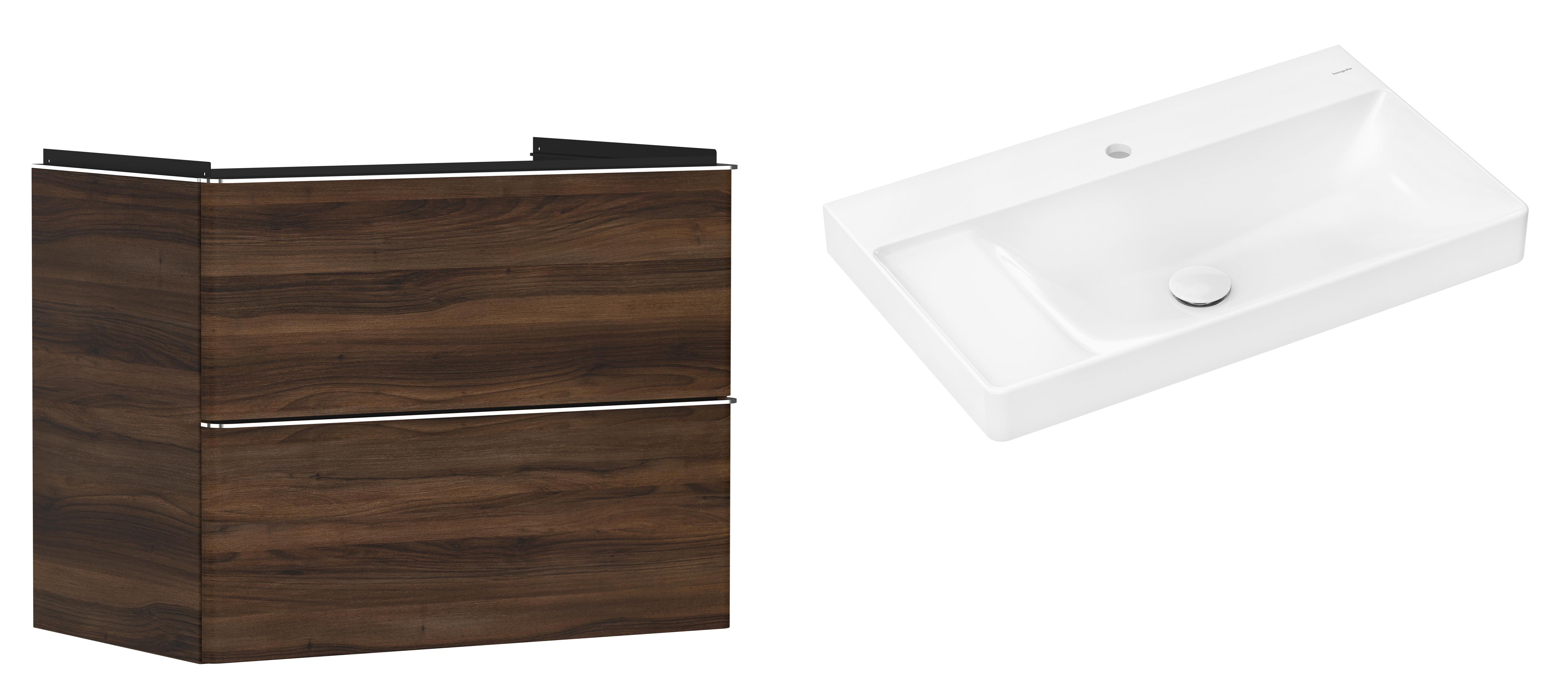 Készlet szekrény Hansgrohe Xelu Q 54030000, mosdótál Hansgrohe Xelu Q 61030450