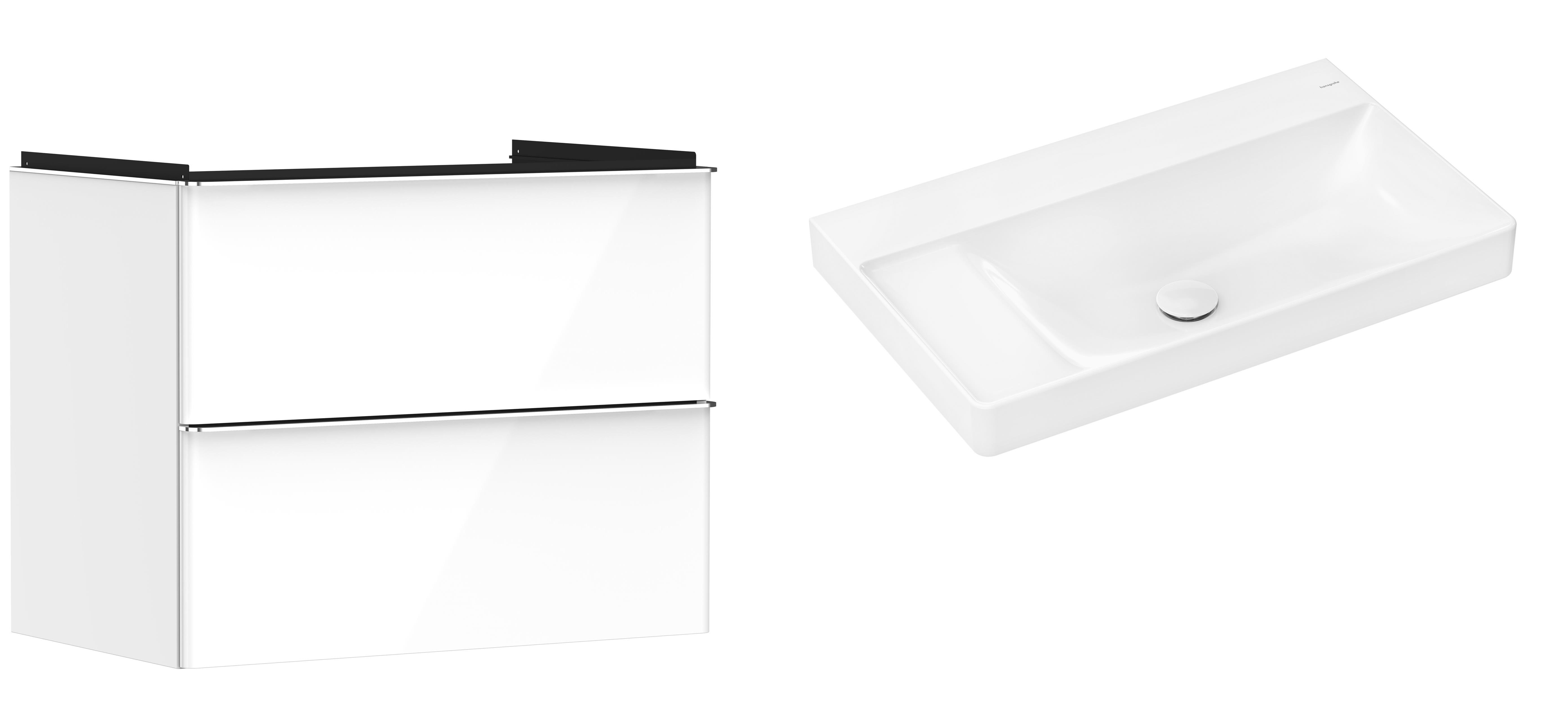 Készlet szekrény Hansgrohe Xelu Q 54027000, mosdótál Hansgrohe Xelu Q 61032450