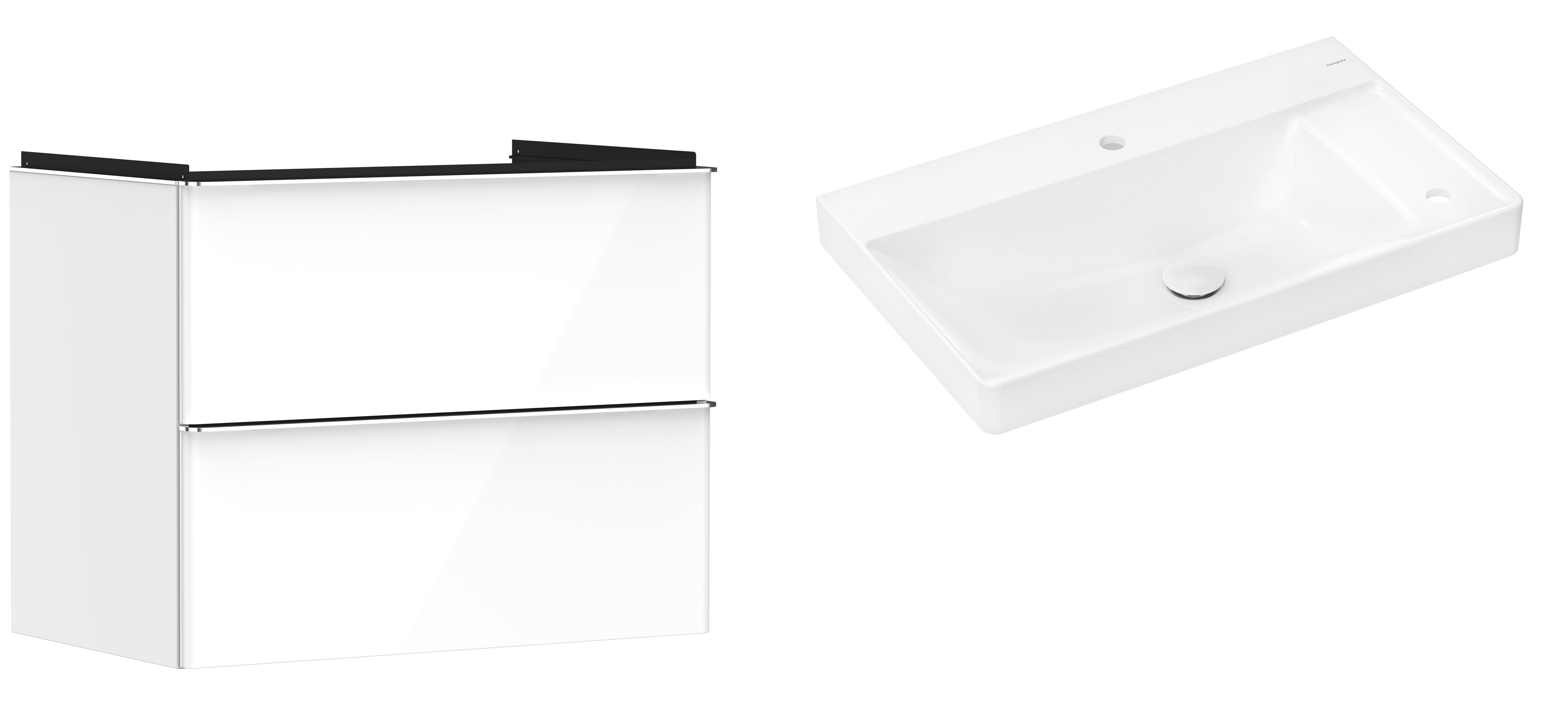 Készlet szekrény Hansgrohe Xelu Q 54027000, mosdótál Hansgrohe Xelu Q 61025450