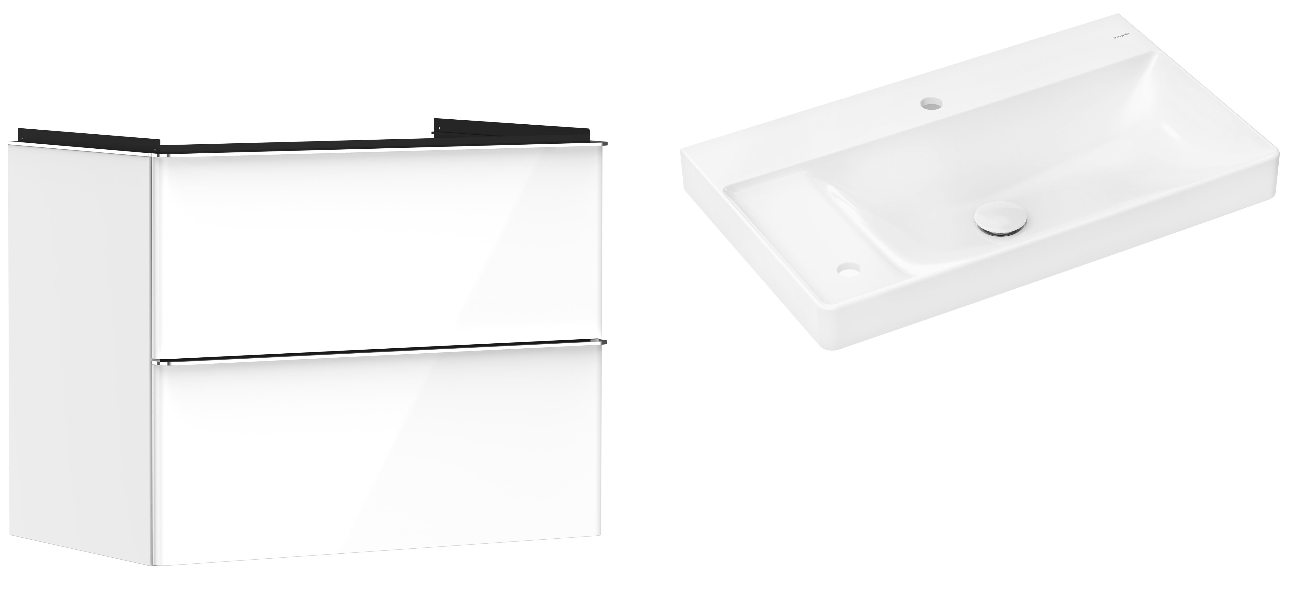Készlet szekrény Hansgrohe Xelu Q 54027000, mosdótál Hansgrohe Xelu Q 61031450
