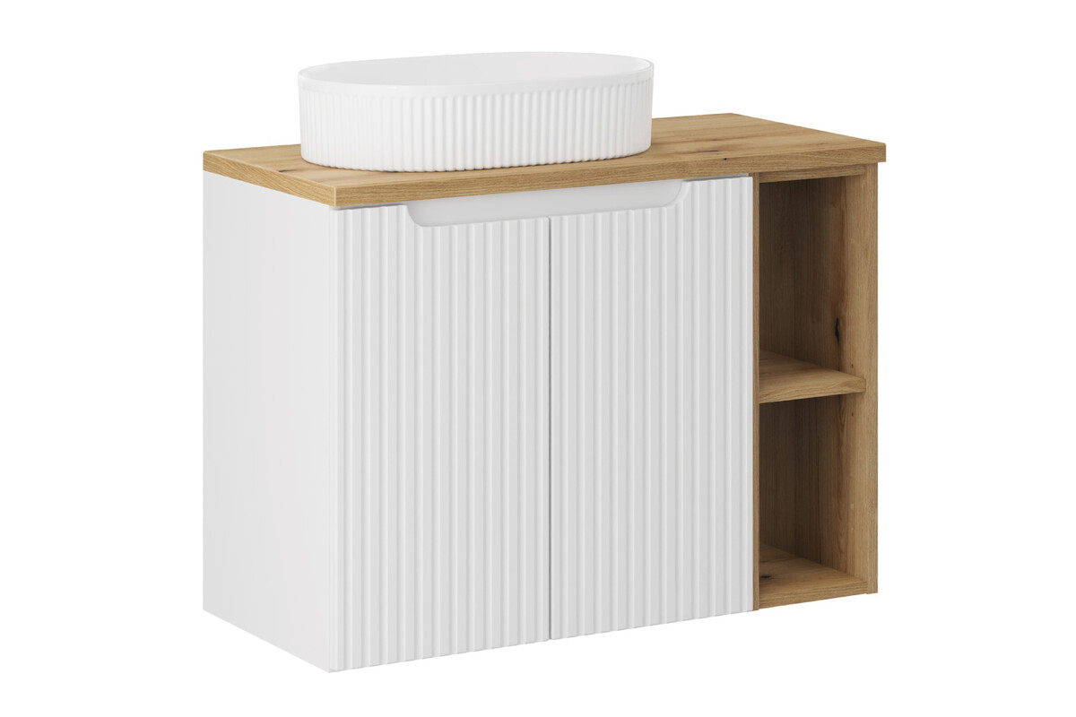 Készlet szekrény Comad Nova White NOVA WHITE 82-60-2D, mosdótál Comad Beyond BEYOND 5 WHITE ( E-6564 ), NOVA OAK 81-20-39, NOVA OAK A 89-80