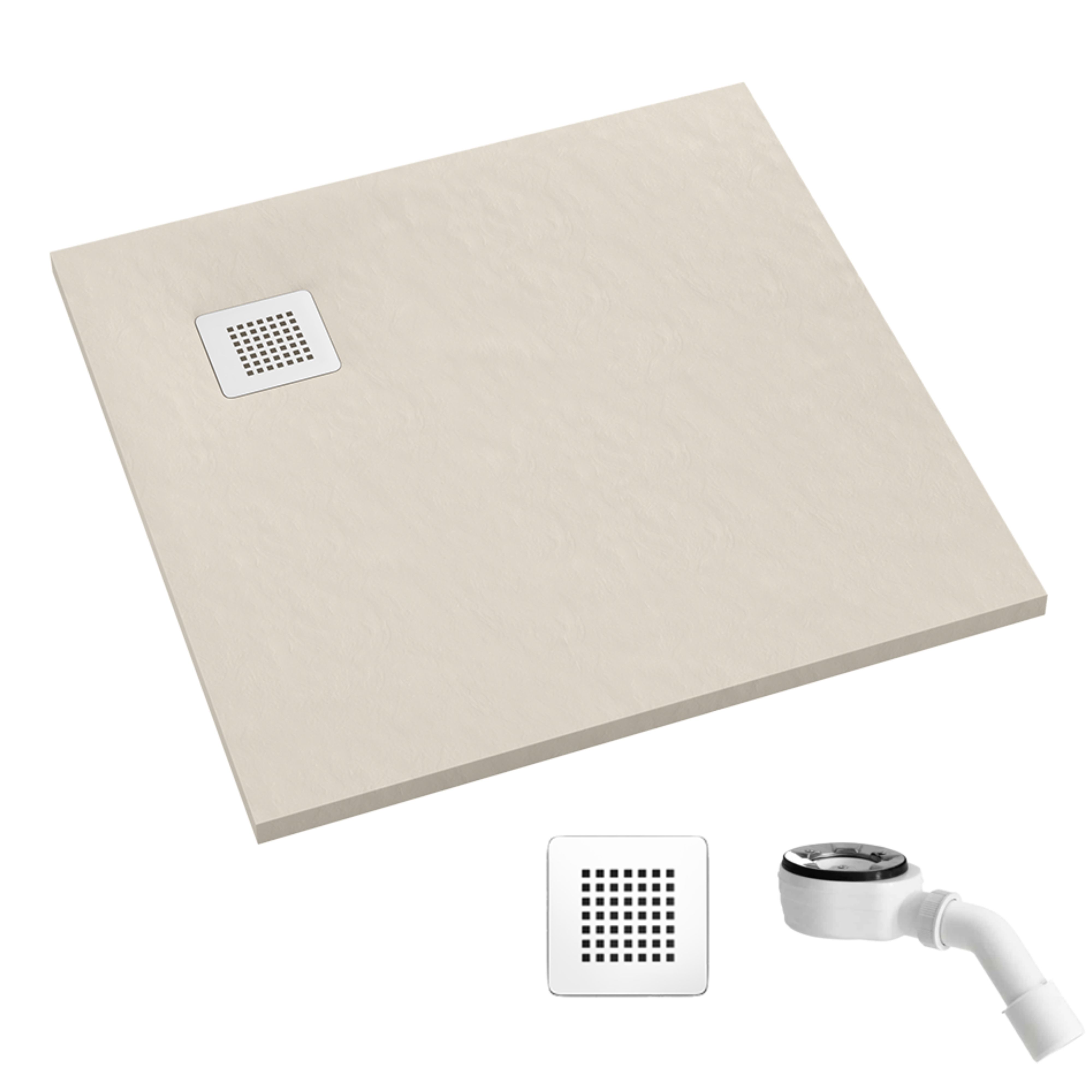 Schedpol Kalait Cashmere Stone négyzet alakú zuhanytálca 90x90 cm bézs 33101PKSTM2