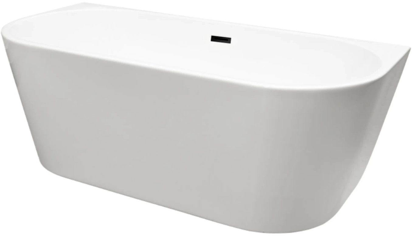 Balneo Viva fal mellé szerelhető fűrdőkád 160x75 cm ovális fehér J0101030102-2