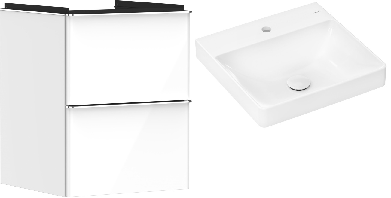 Készlet szekrény Hansgrohe Xelu Q 54019000, mosdótál Hansgrohe Xelu Q 61012450