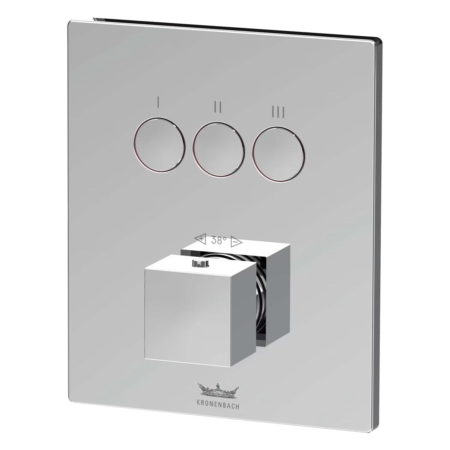 Kronenbach Smart Push kád és zuhany csaptelep süllyesztett z termosztáttal króm 19046003CR