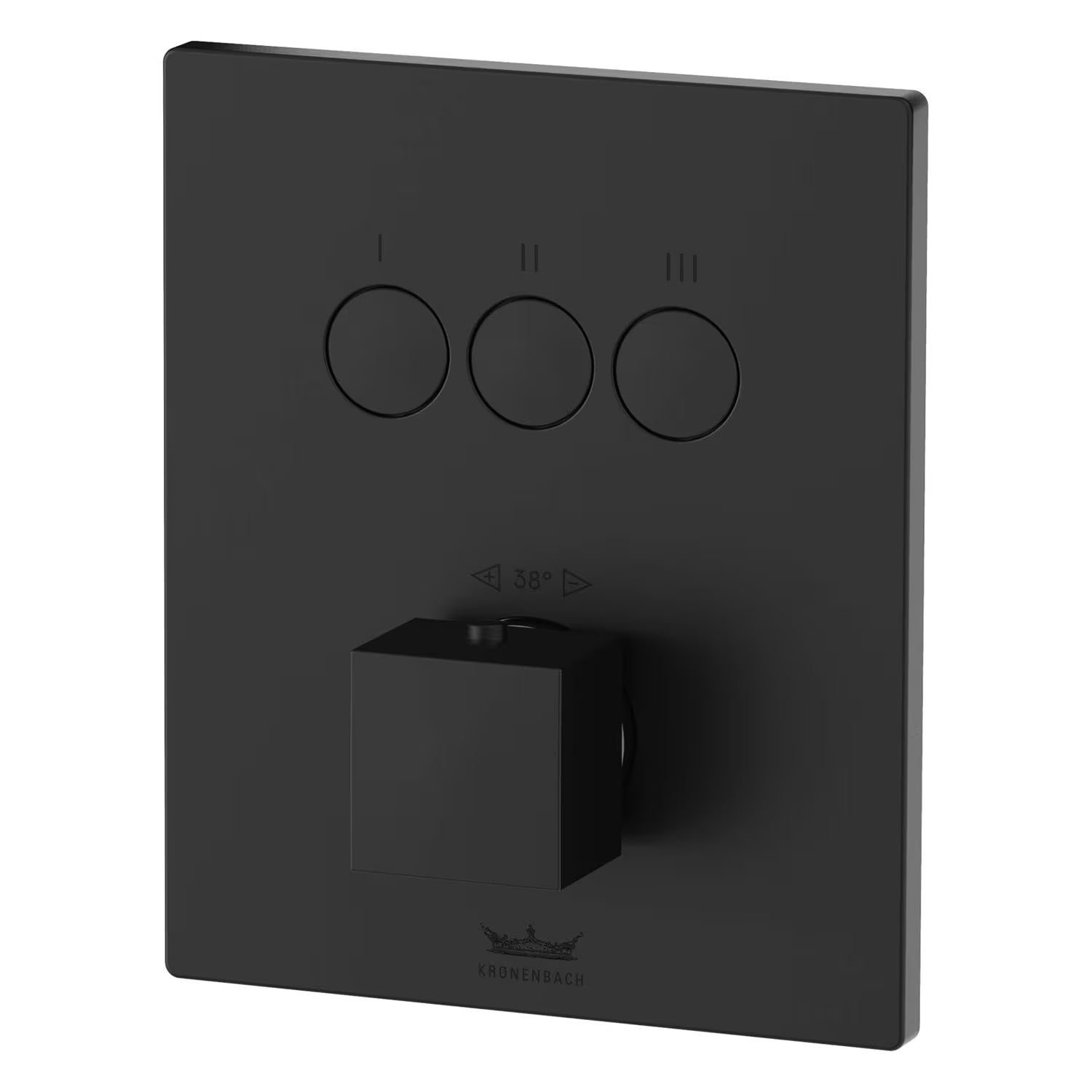 Kronenbach Smart Push kád és zuhany csaptelep süllyesztett z termosztáttal fekete 19046003SM